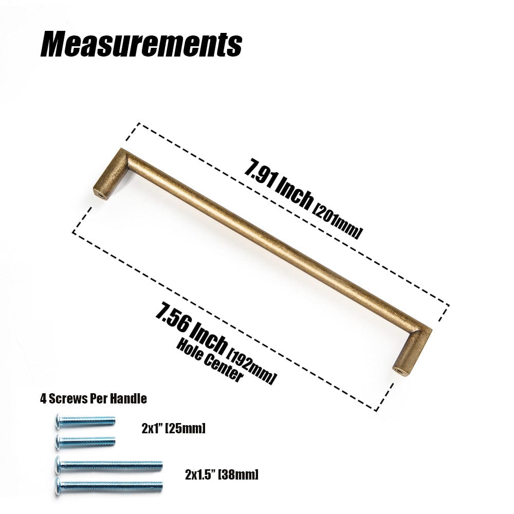Goo-Ki Long Cabinet Bar Pulls Antique Vintage Brass Solid Drawer Handles