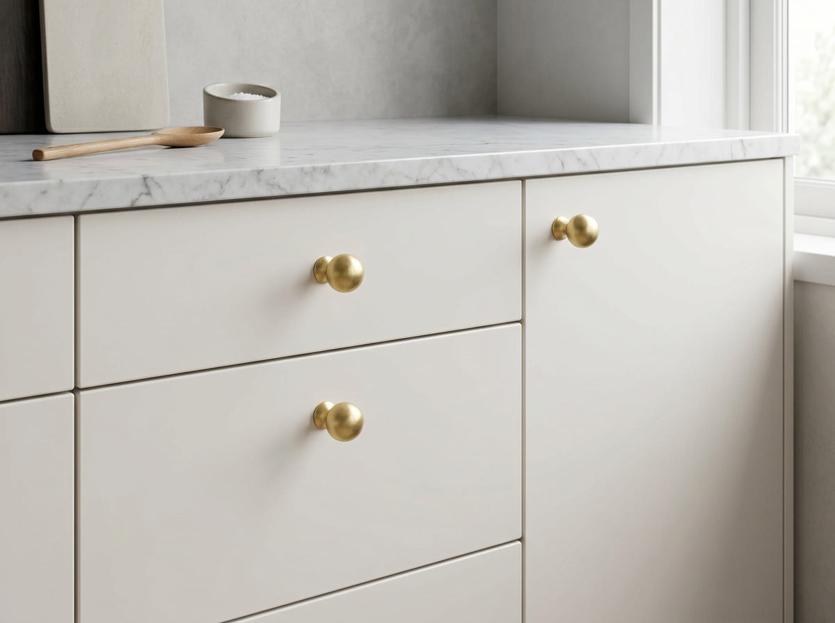 Goo-Ki Luxury Globe Shape Cabinet Knobs Zinc Alloy Durable Hardware, Minimalist Spherical Drawer Pulls for Farmhouse Modern Retro Cabinet Renovation