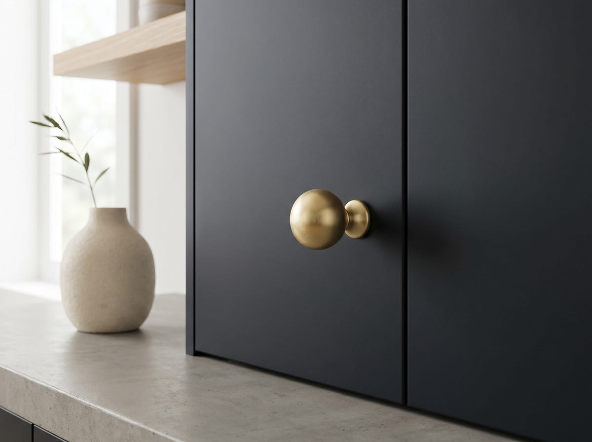 Goo-Ki Luxury Globe Shape Cabinet Knobs Zinc Alloy Durable Hardware, Minimalist Spherical Drawer Pulls for Farmhouse Modern Retro Cabinet Renovation