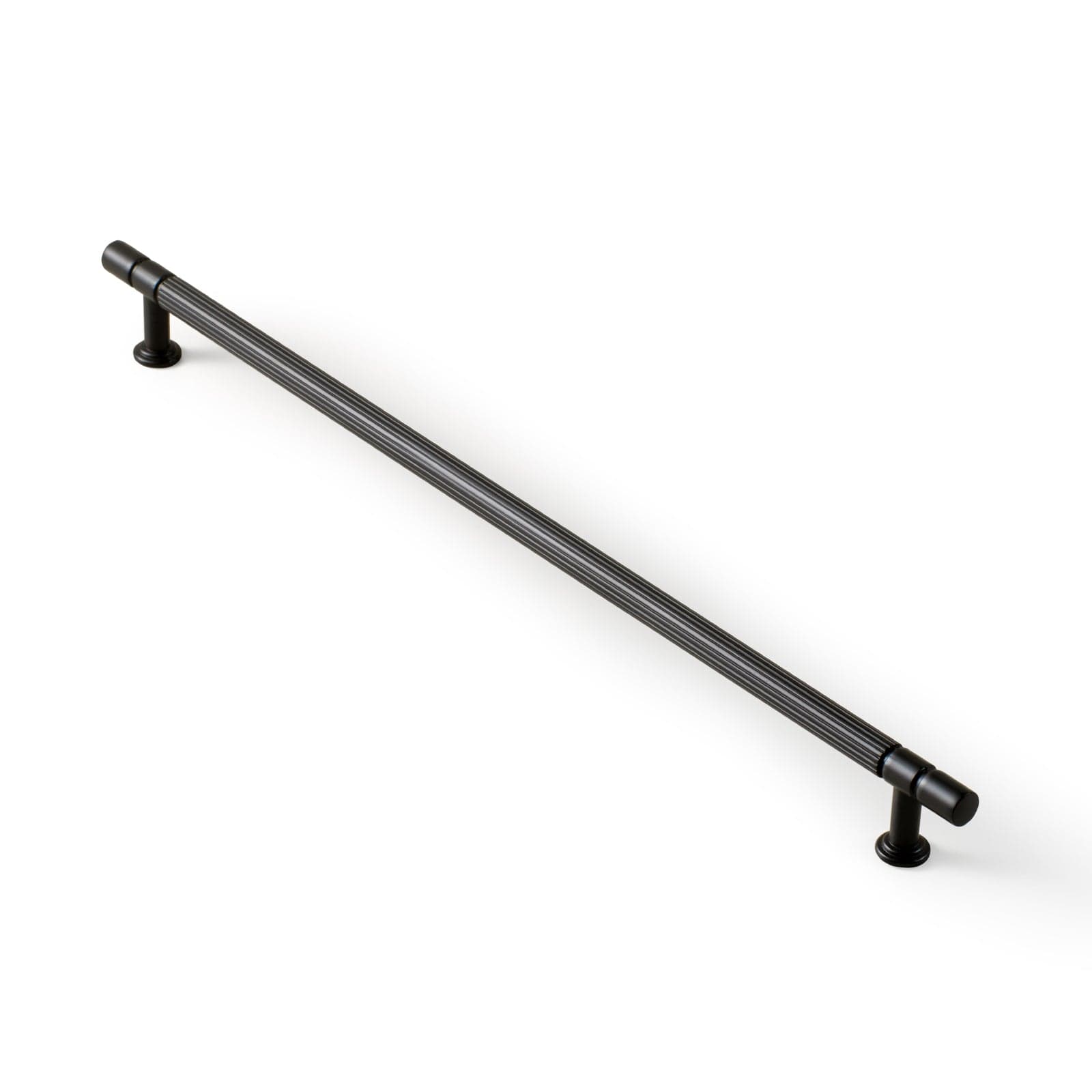 Goo-Ki Matte Black / 12.6'' Hole Center / 6 Pack Industrial Style Retro Zinc Alloy Cabinet Pulls with Striped Texture