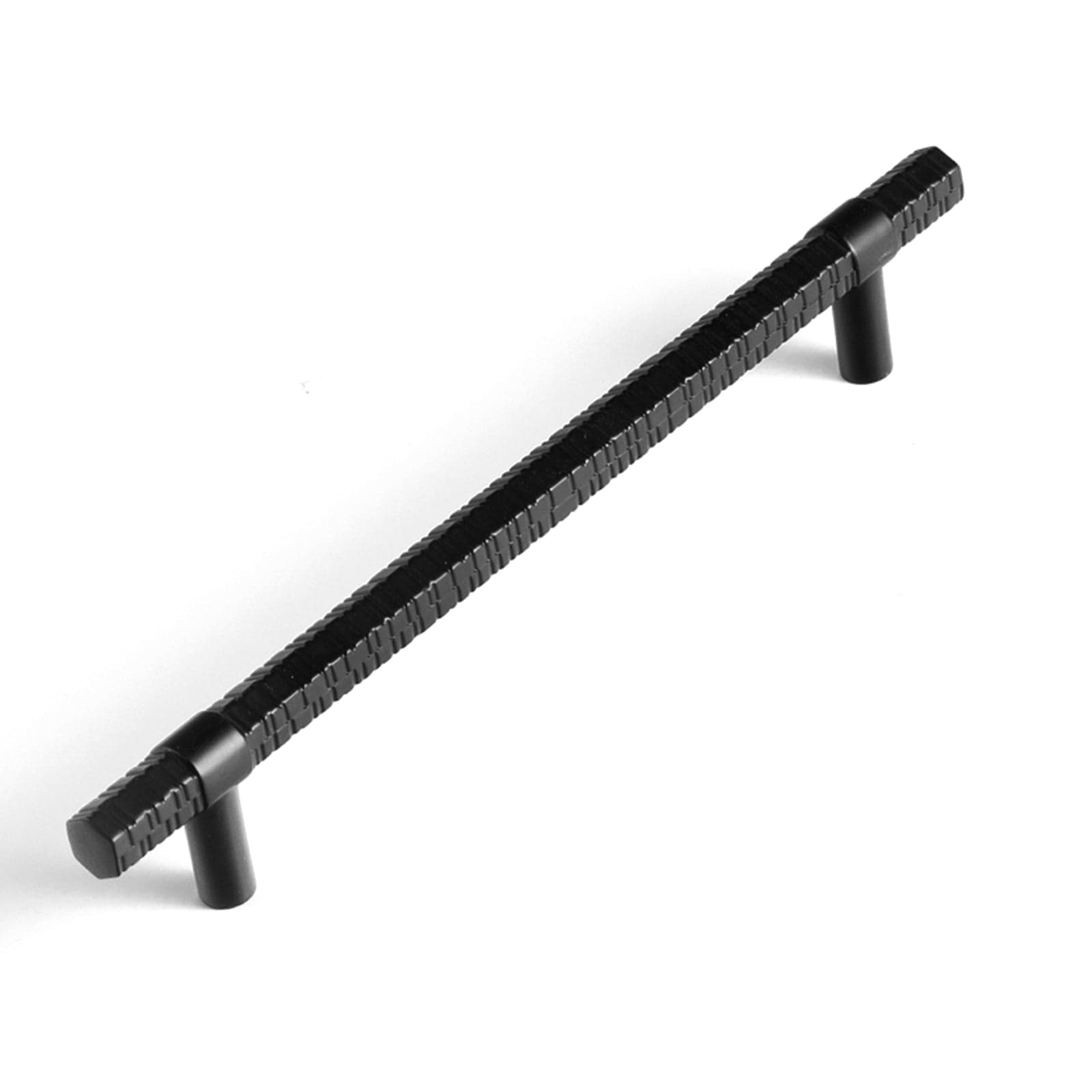Goo-Ki Matte Black / 5'' Hole Center / 6 Pack Vintage Kitchen Cabinet T-Bar Pulls Knurled Antique Cabinet Handles