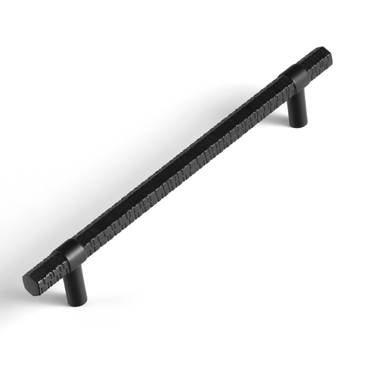 Goo-Ki Matte Black / 6.3'' Hole Center / 6 Pack Vintage Kitchen Cabinet T-Bar Pulls Knurled Antique Cabinet Handles