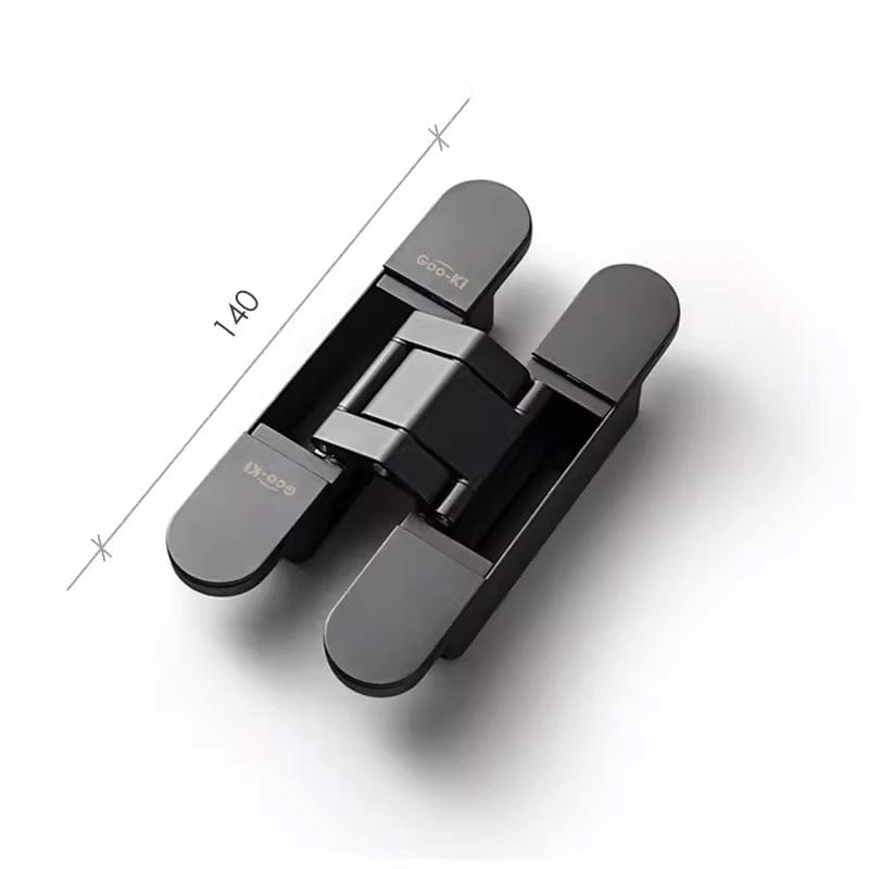 Goo-Ki Matte Black / 60KG / 1 Pcs Cross Three-dimensional Adjustable Folding Door Hinge Concealed Invisible Door Hinge