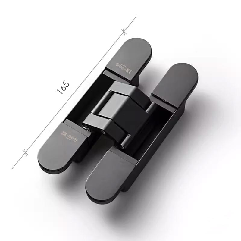Goo-Ki Matte Black / 80KG / 1 Pcs Cross Three-dimensional Adjustable Folding Door Hinge Concealed Invisible Door Hinge