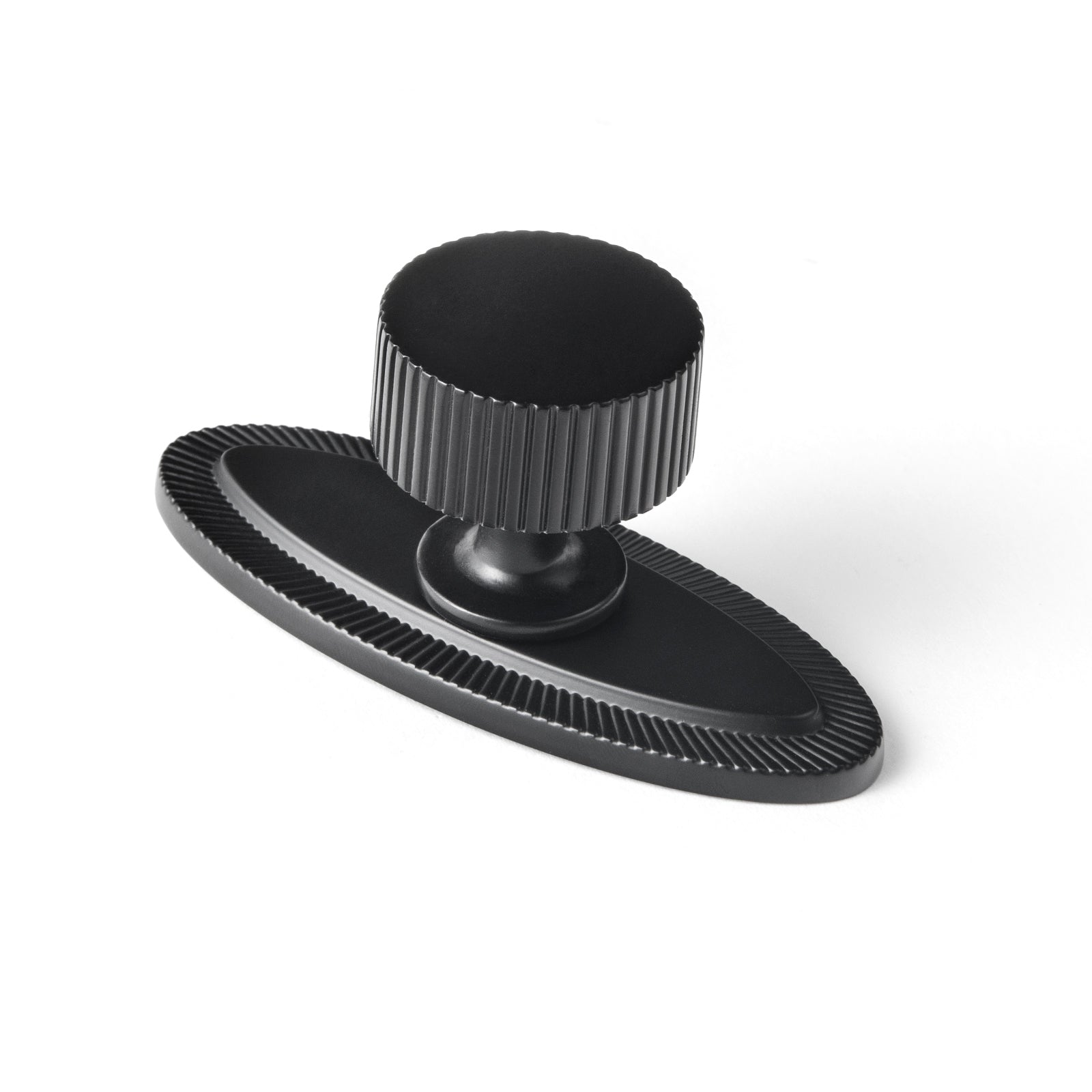 Goo-Ki Matte Black / E / Knob 2 Pack Striped Cabinet Pull Retro Brass Cabinet Handles Knobs with Back Plate