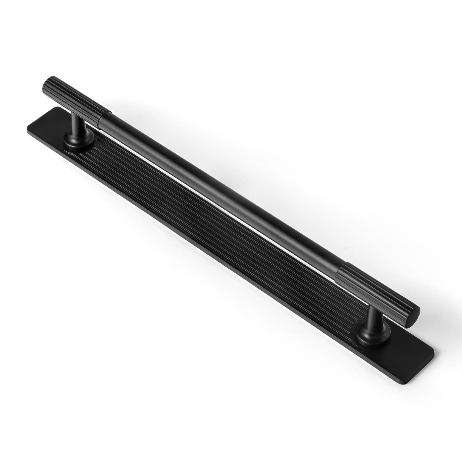 Goo-Ki Matte Black / G / 7.6'' Hole Center 2 Pack Striped Cabinet Pull Retro Brass Cabinet Handles Knobs with Back Plate