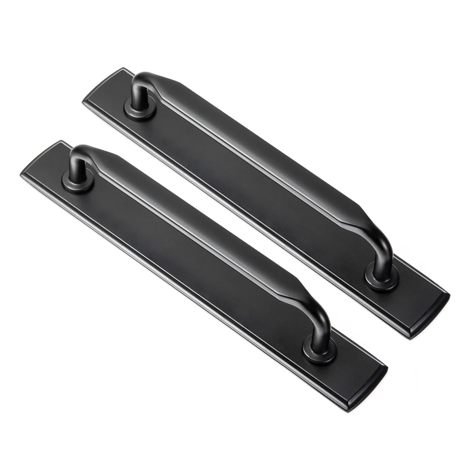 Goo-Ki Matte Black / G011 / 5'' Hole Center 2 Pack Elegant Vintage Zinc Alloy Cabinet Handles with Long Backplate, Classic Furniture Hardware for Cabinets, Wardrobes & Dressers