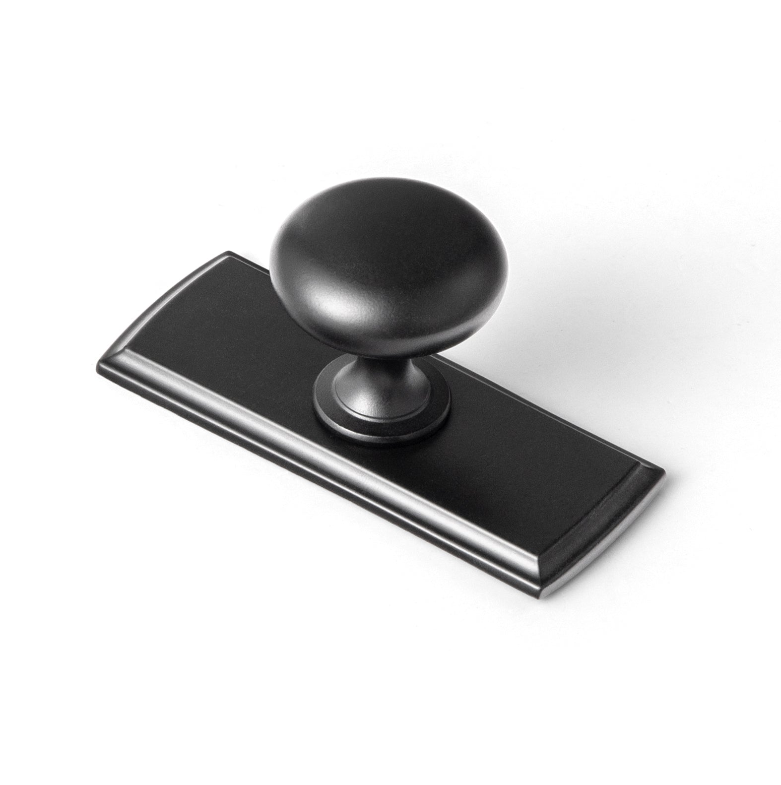 Goo-Ki Matte Black / G011 / Standard 6 Pack Antique Brass Zinc Alloy Cabinet Knob with Back Plate Single Hole Center Cabinet Hardware for Bedroom Kitchen