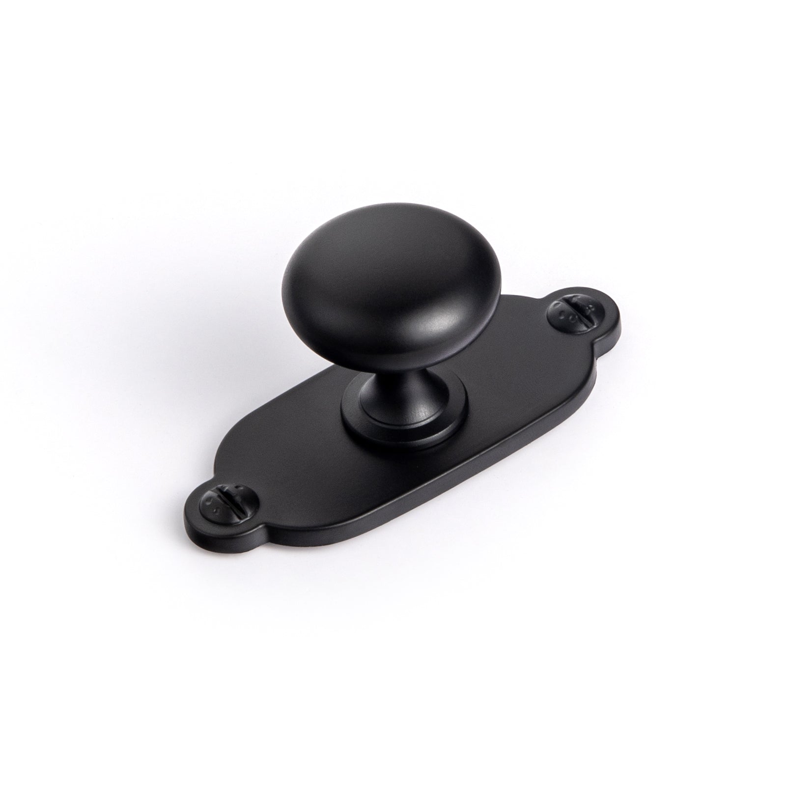 Goo-Ki Matte Black / G013 / Large 6 Pack Antique Brass Zinc Alloy Cabinet Knob with Back Plate Single Hole Center Cabinet Hardware for Bedroom Kitchen