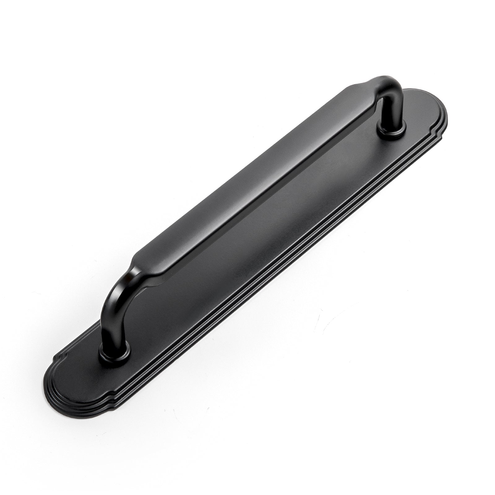 Goo-Ki Matte Black / G014 / 5'' Hole Center 2 Pack Antique Brass Cabinet Pulls with Back Plate Zinc Alloy Drawer Handle with Long Back Plate