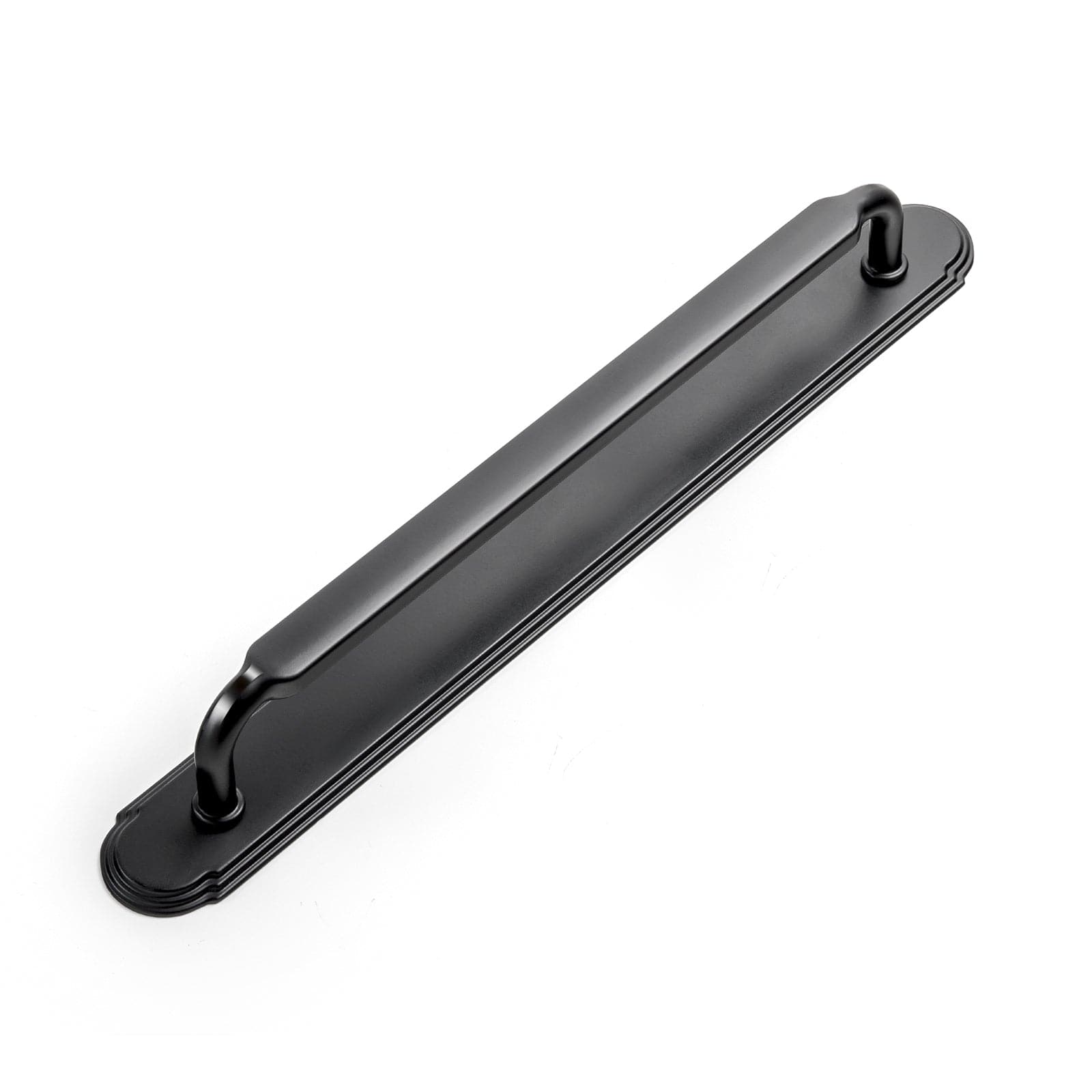 Goo-Ki Matte Black / G014 / 7.6'' Hole Center 2 Pack Antique Brass Cabinet Pulls with Back Plate Zinc Alloy Drawer Handle with Long Back Plate