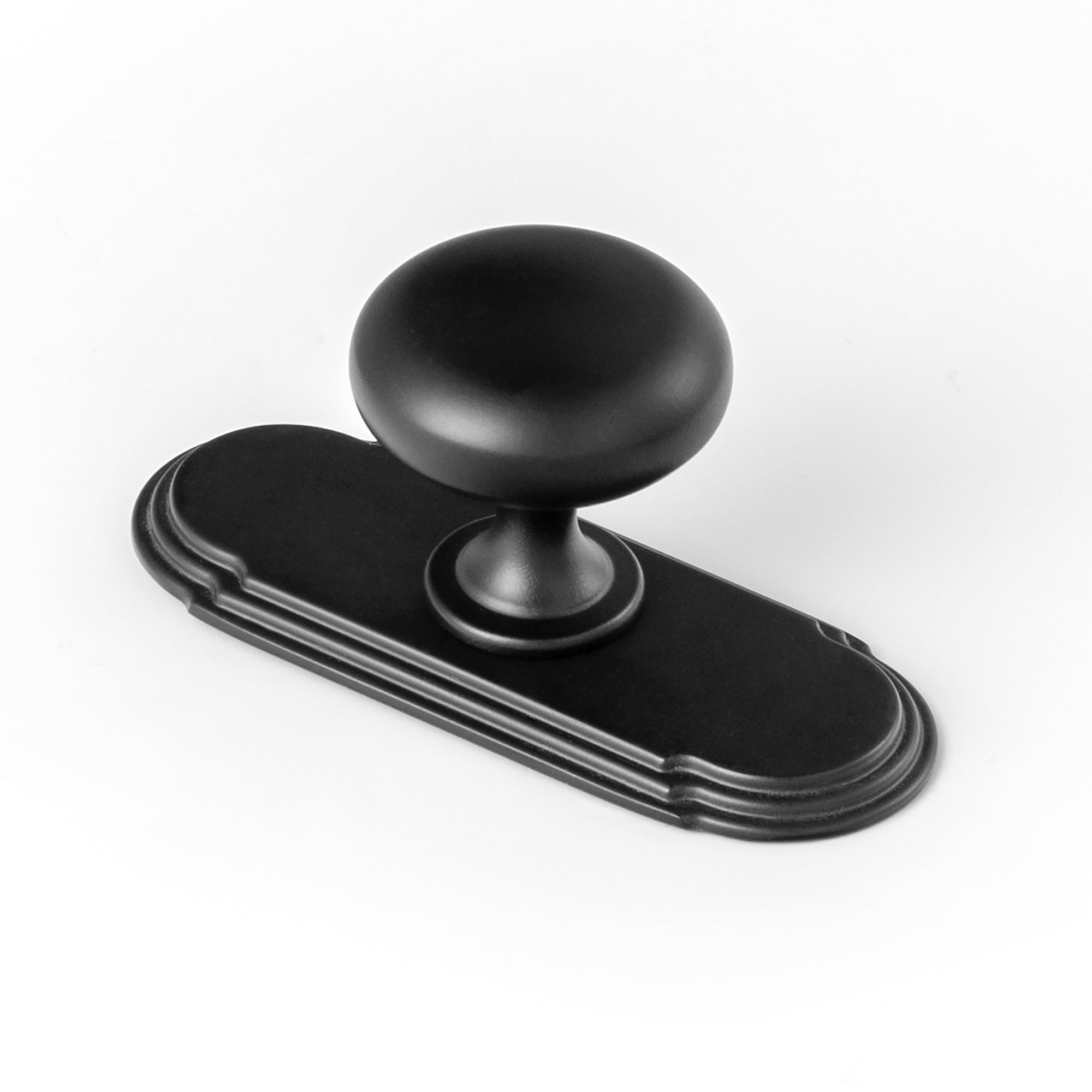 Goo-Ki Matte Black / G014 / Standard 6 Pack Antique Brass Zinc Alloy Cabinet Knob with Back Plate Single Hole Center Cabinet Hardware for Bedroom Kitchen