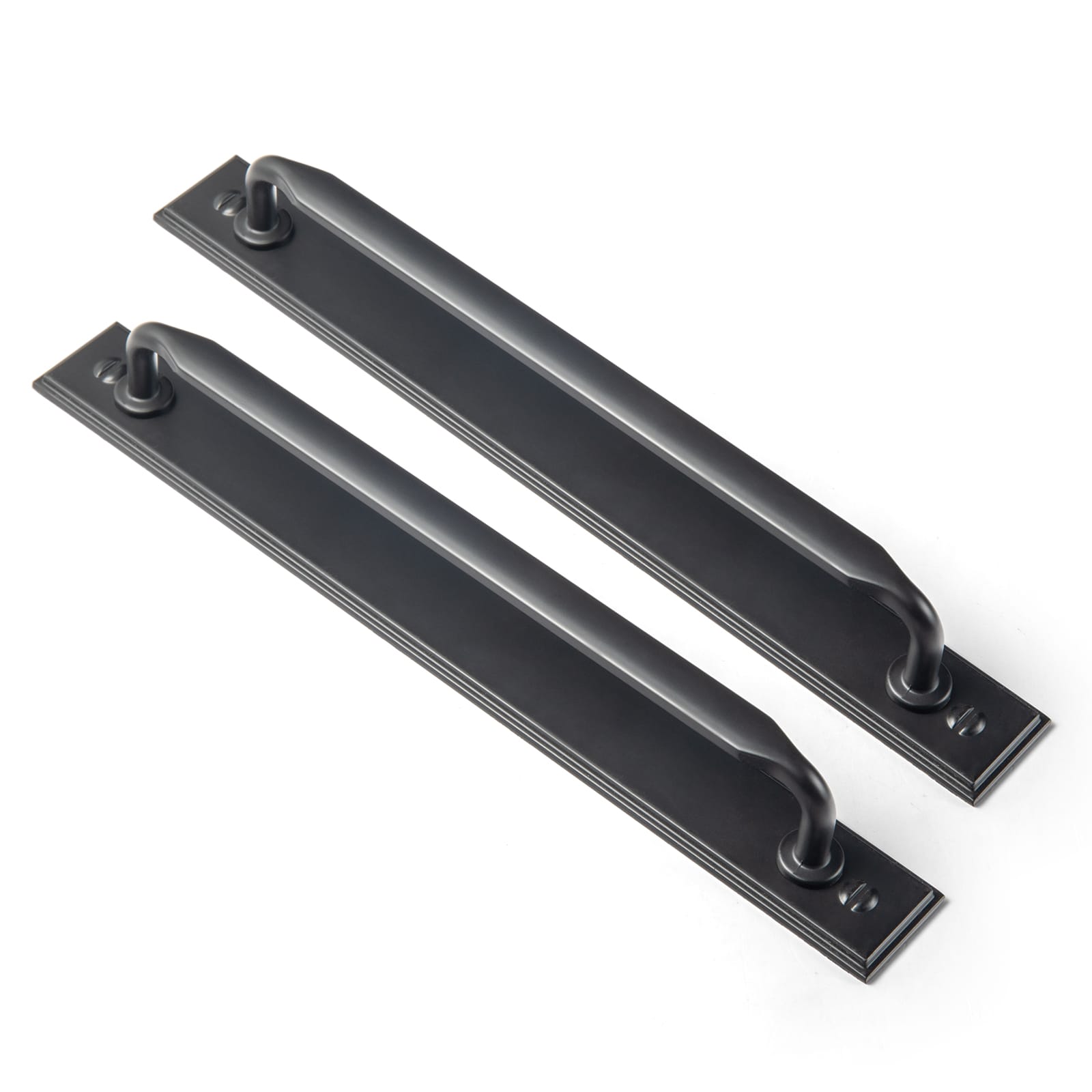 Goo-Ki Matte Black / G015 / 7.6'' Hole Center 2 Pack Elegant Vintage Zinc Alloy Cabinet Handles with Long Backplate, Classic Furniture Hardware for Cabinets, Wardrobes & Dressers