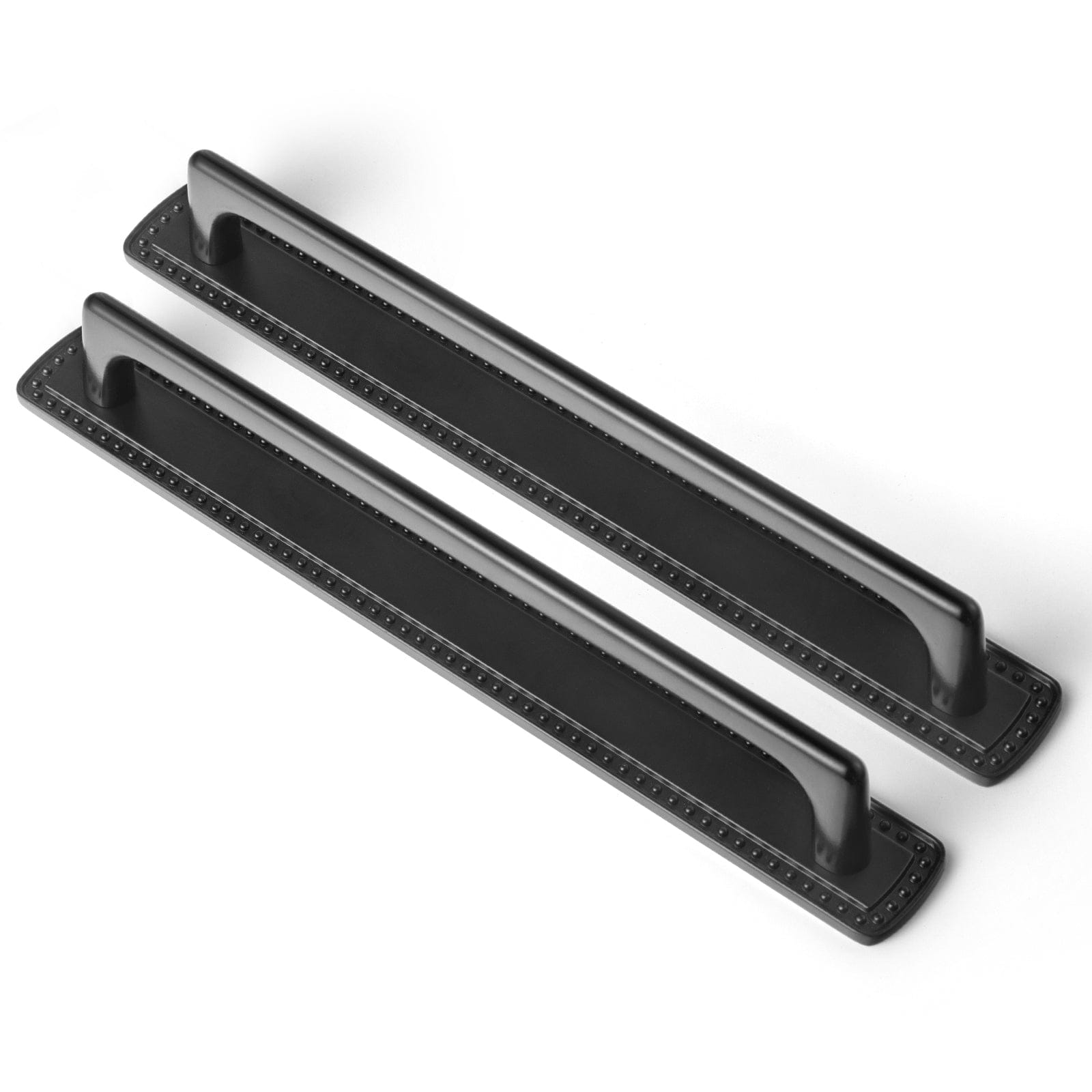 Goo-Ki Matte Black / G018 / 7.6'' Hole Center 2 Pack Classic Cabinet Bar Pulls with Back Plate Zinc Alloy Cabinet Handle with Long Back Plate