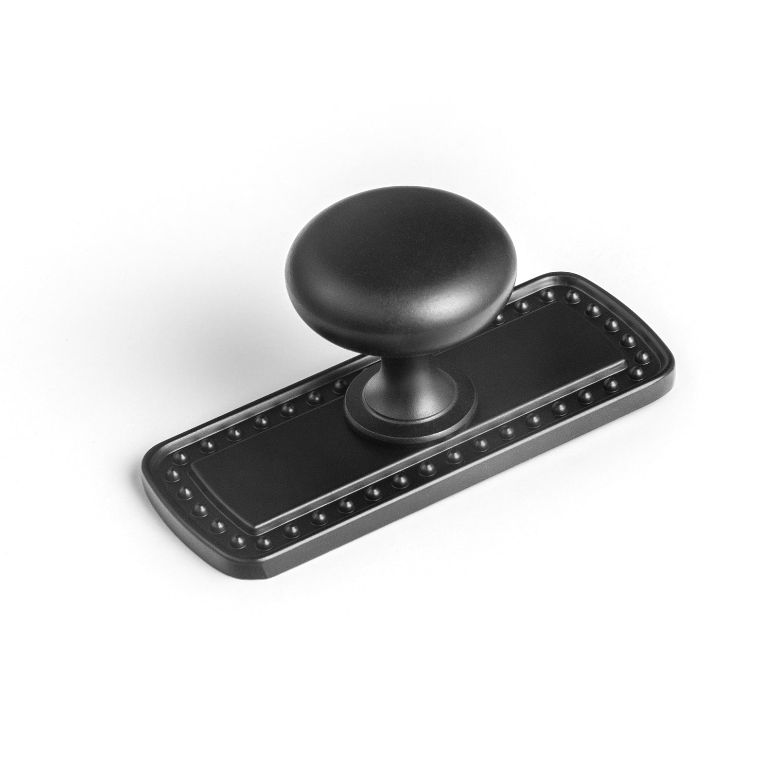 Goo-Ki Matte Black / G018 / Standard 6 Pack Antique Brass Zinc Alloy Cabinet Knob with Back Plate Single Hole Center Cabinet Hardware for Bedroom Kitchen