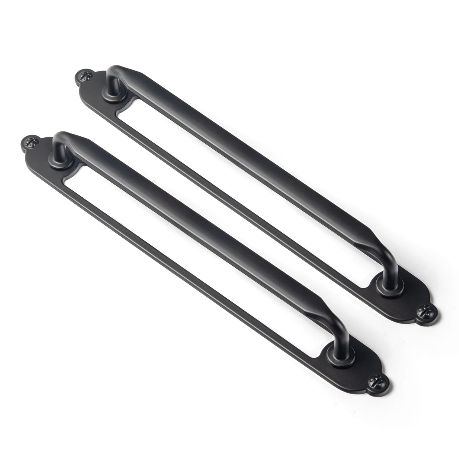 Goo-Ki Matte Black / G025 / 7.6'' Hole Center 2 Pack Elegant Vintage Zinc Alloy Cabinet Handles with Long Backplate, Classic Furniture Hardware for Cabinets, Wardrobes & Dressers