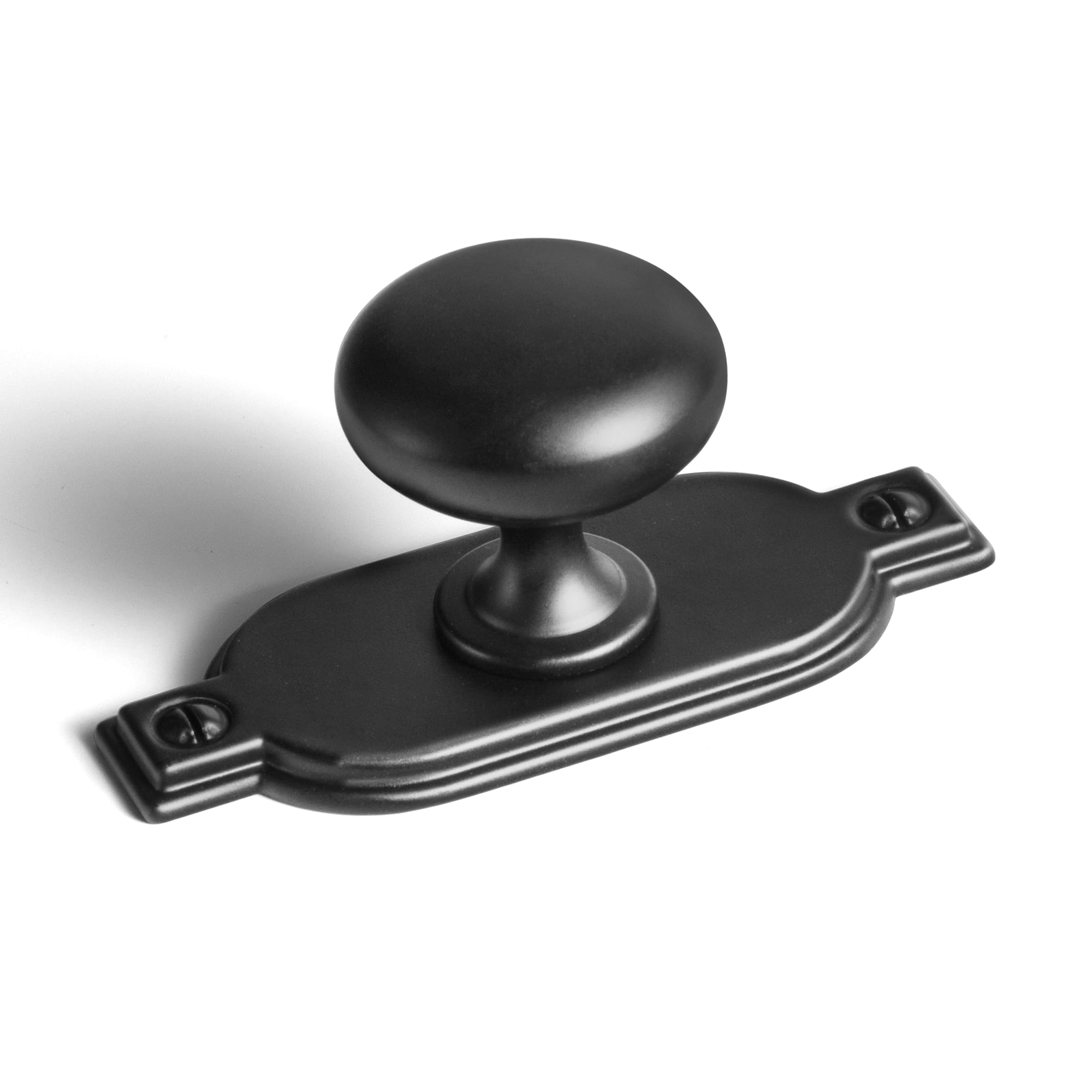 Goo-Ki Matte Black / G029 / Standard 6 Pack Antique Brass Zinc Alloy Cabinet Knob with Back Plate Single Hole Center Cabinet Hardware for Bedroom Kitchen