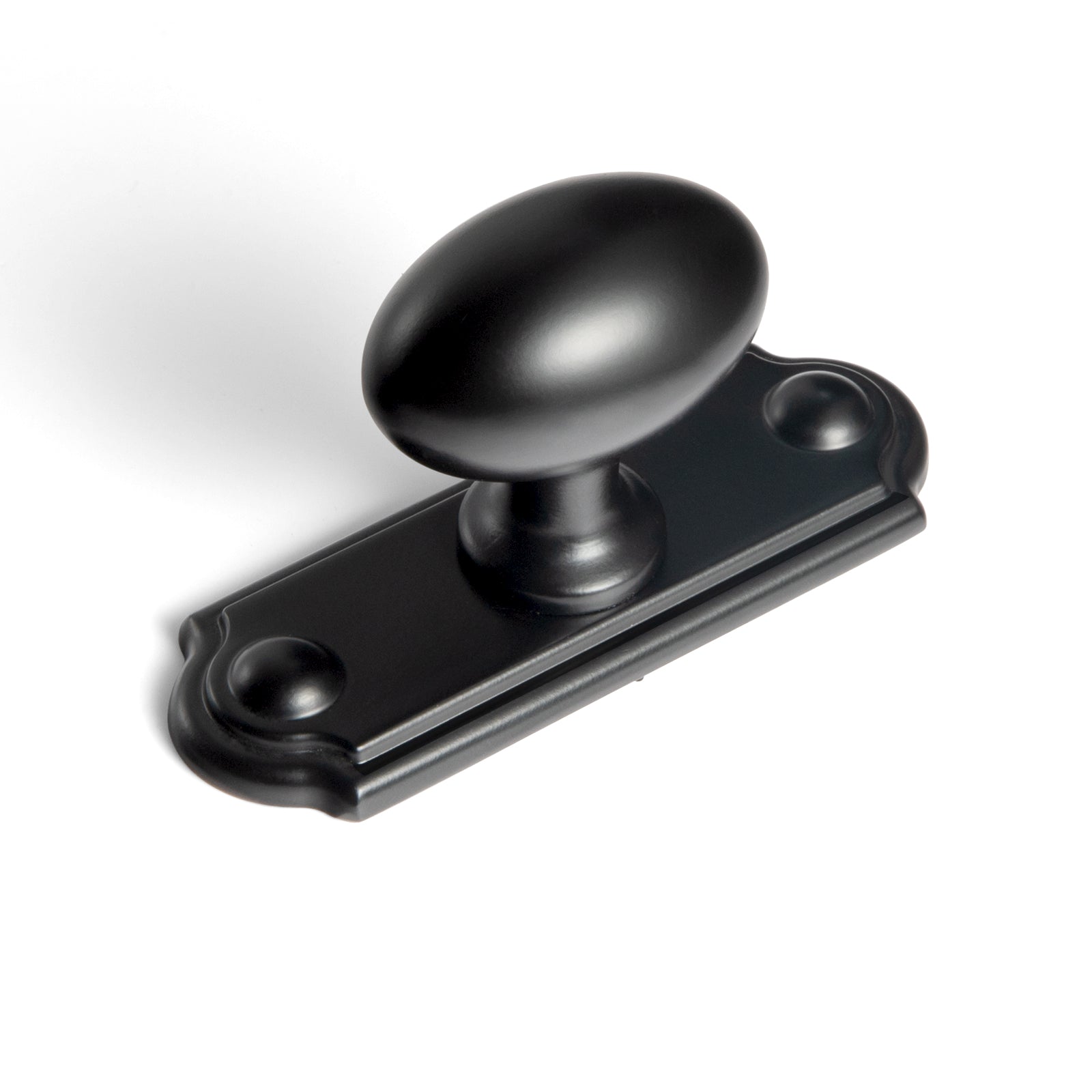 Goo-Ki Matte Black / Knob with Rectangle Back Plate C / 6 Pack Antique Oval Cabinet Knobs Zinc Alloy 1.4 Inch Diameter Drawer Knobs