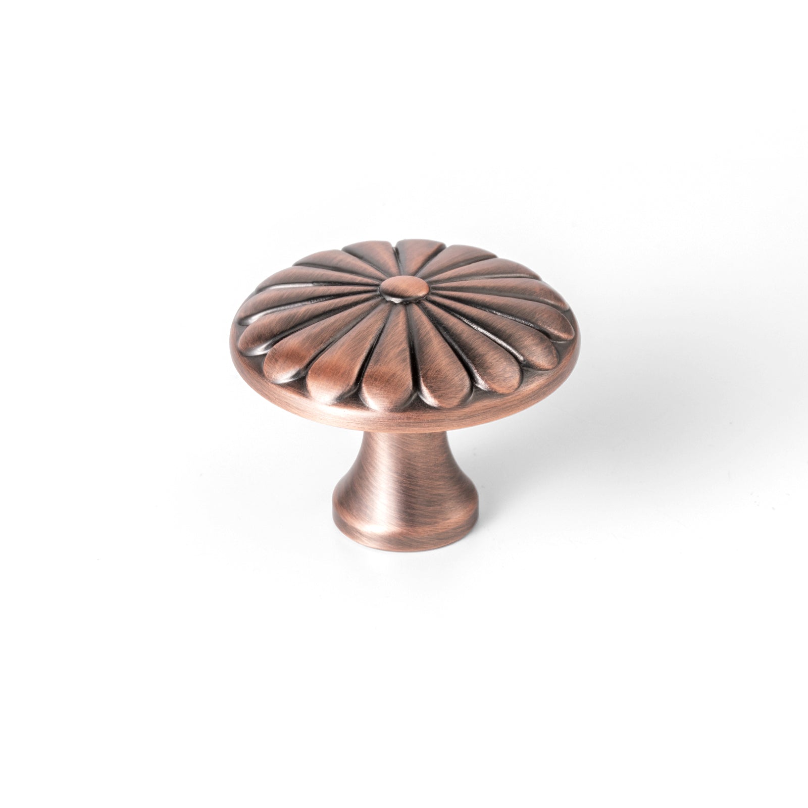 Goo-Ki Matte Red Vintage / Knob / 6 Pack Chrysanthemum Pattern Embossed Cabinet Knobs Distressed Zinc Alloy Furniture Hardware