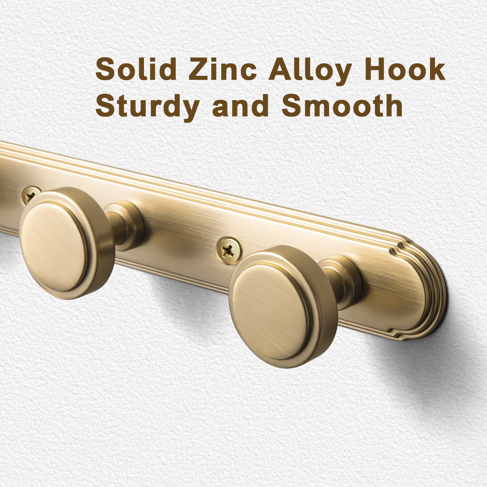 Goo-Ki Minimalist Round Knob Zinc Alloy Coat Hook Rail, Wall Mounted Robe Hanger for Coats, Towels & Accessories