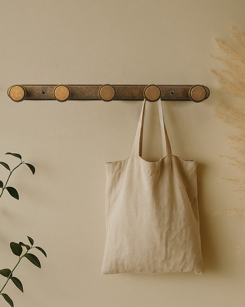 Goo-Ki Minimalist Round Knob Zinc Alloy Coat Hook Rail, Wall Mounted Robe Hanger for Coats, Towels & Accessories
