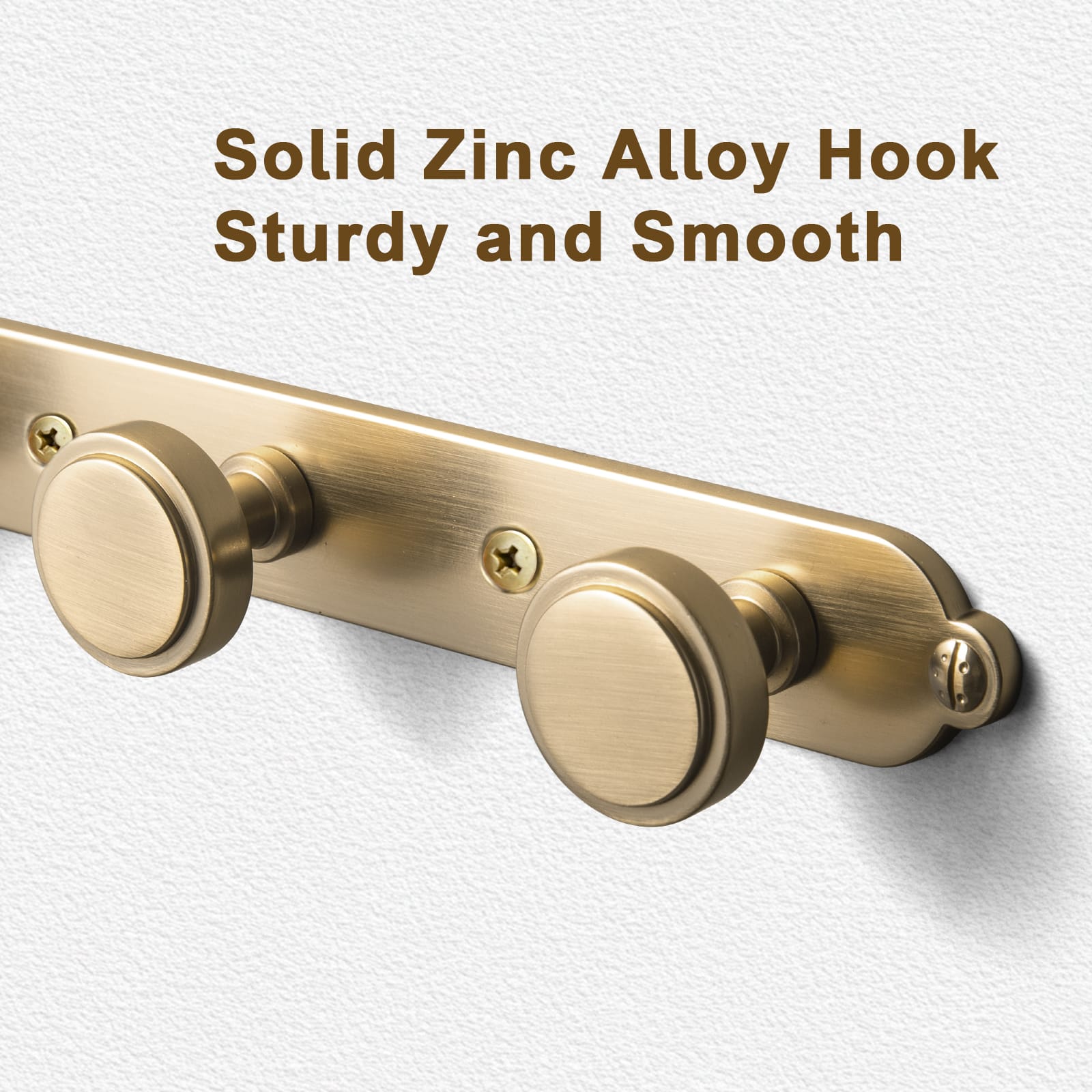 Goo-Ki Minimalist Round Knob Zinc Alloy Coat Hook Rail, Wall Mounted Robe Hanger for Coats, Towels & Accessories