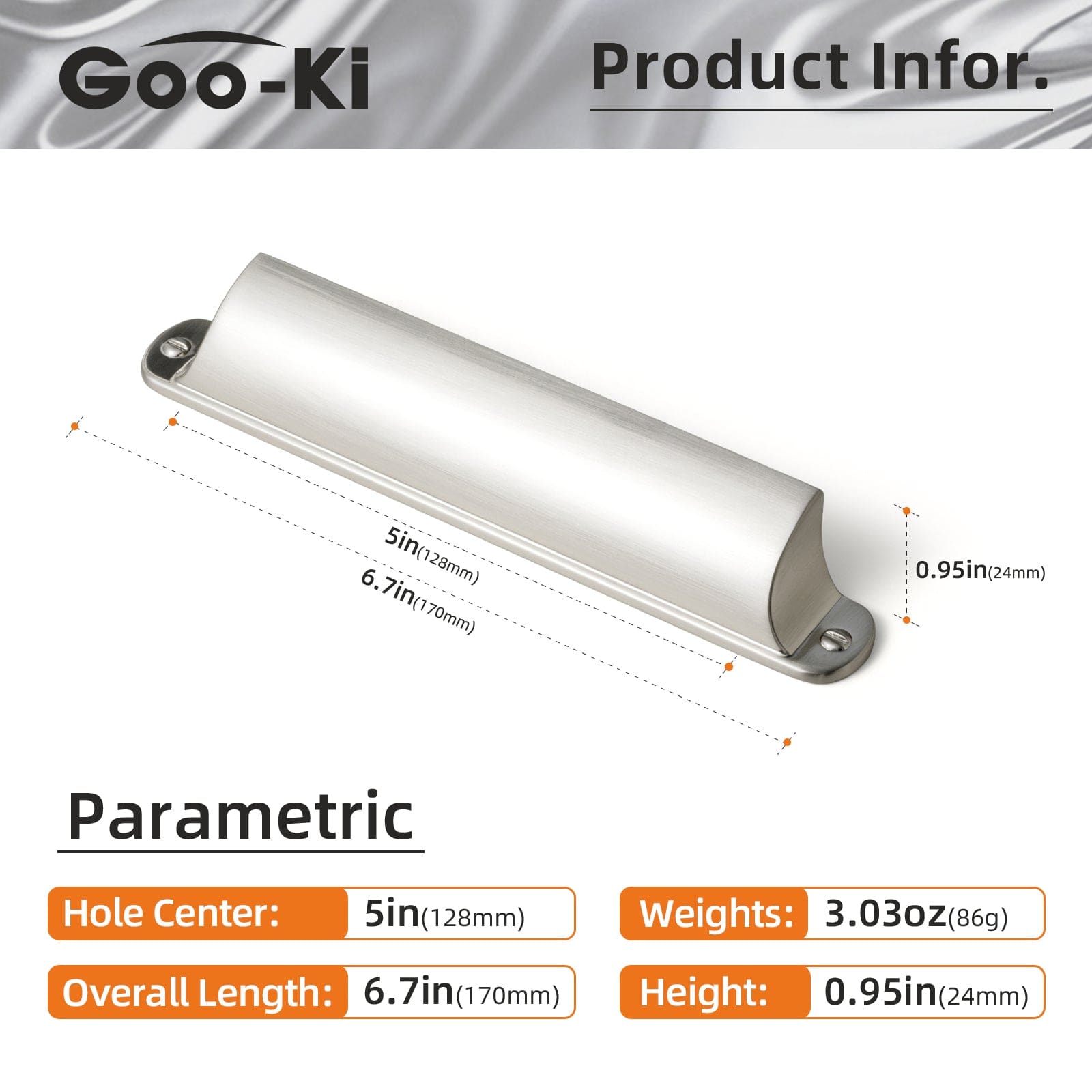 Goo-Ki Modern Multi-Color Cabinet Cup Pulls Bin Drawer Pull Stylish Hardware for Furniture Upgrades
