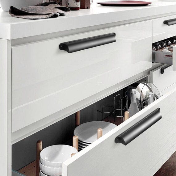 Goo-Ki Modern Multi-Color Cabinet Cup Pulls Bin Drawer Pull Stylish Hardware for Furniture Upgrades