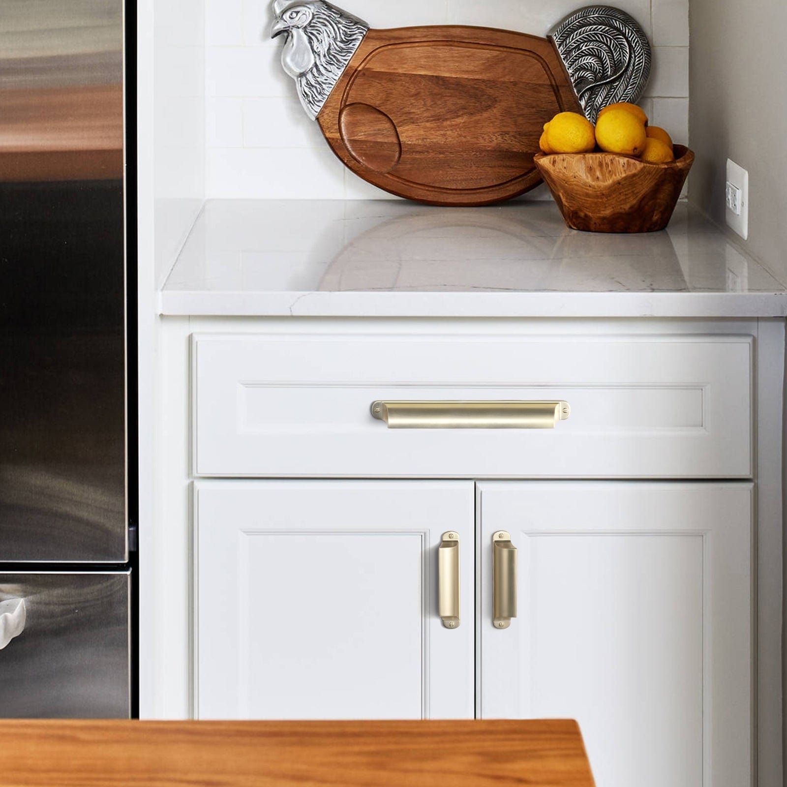 Goo-Ki Modern Multi-Color Cabinet Cup Pulls Bin Drawer Pull Stylish Hardware for Furniture Upgrades