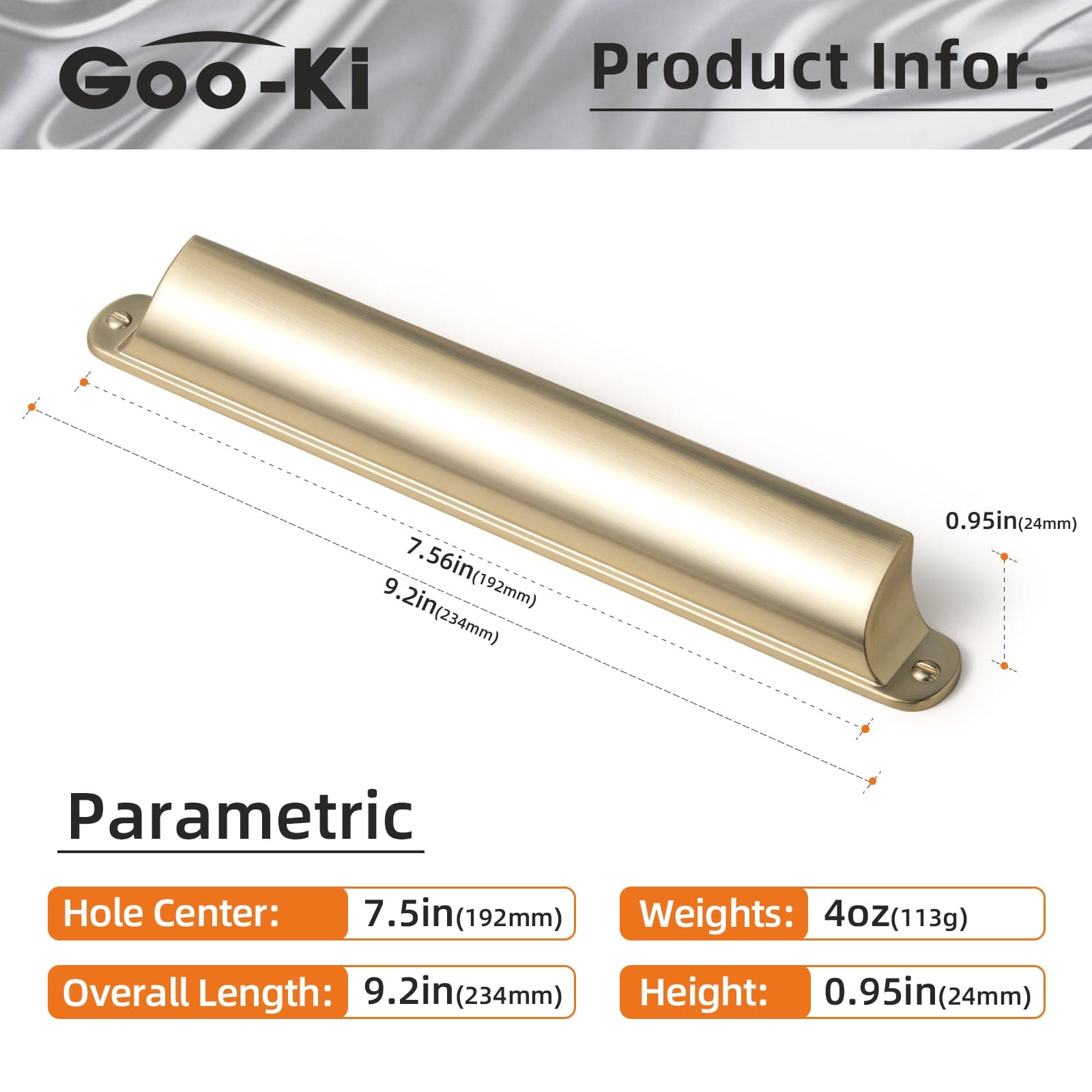 Goo-Ki Modern Multi-Color Cabinet Cup Pulls Bin Drawer Pull Stylish Hardware for Furniture Upgrades