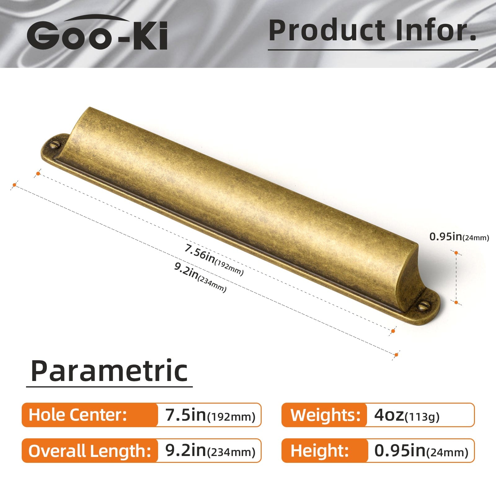 Goo-Ki Modern Multi-Color Cabinet Cup Pulls Bin Drawer Pull Stylish Hardware for Furniture Upgrades