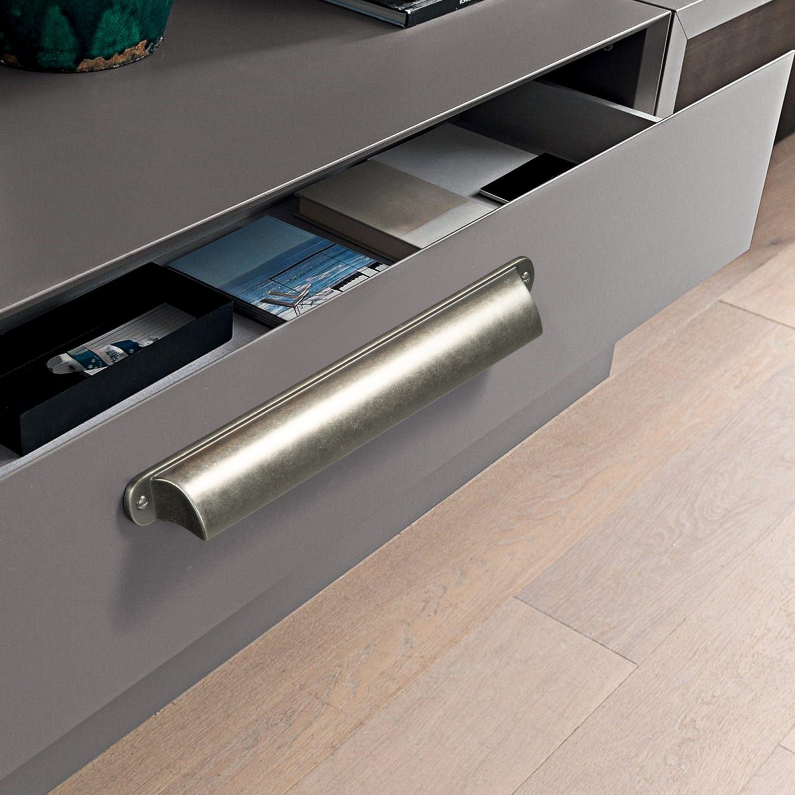 Goo-Ki Modern Multi-Color Cabinet Cup Pulls Bin Drawer Pull Stylish Hardware for Furniture Upgrades