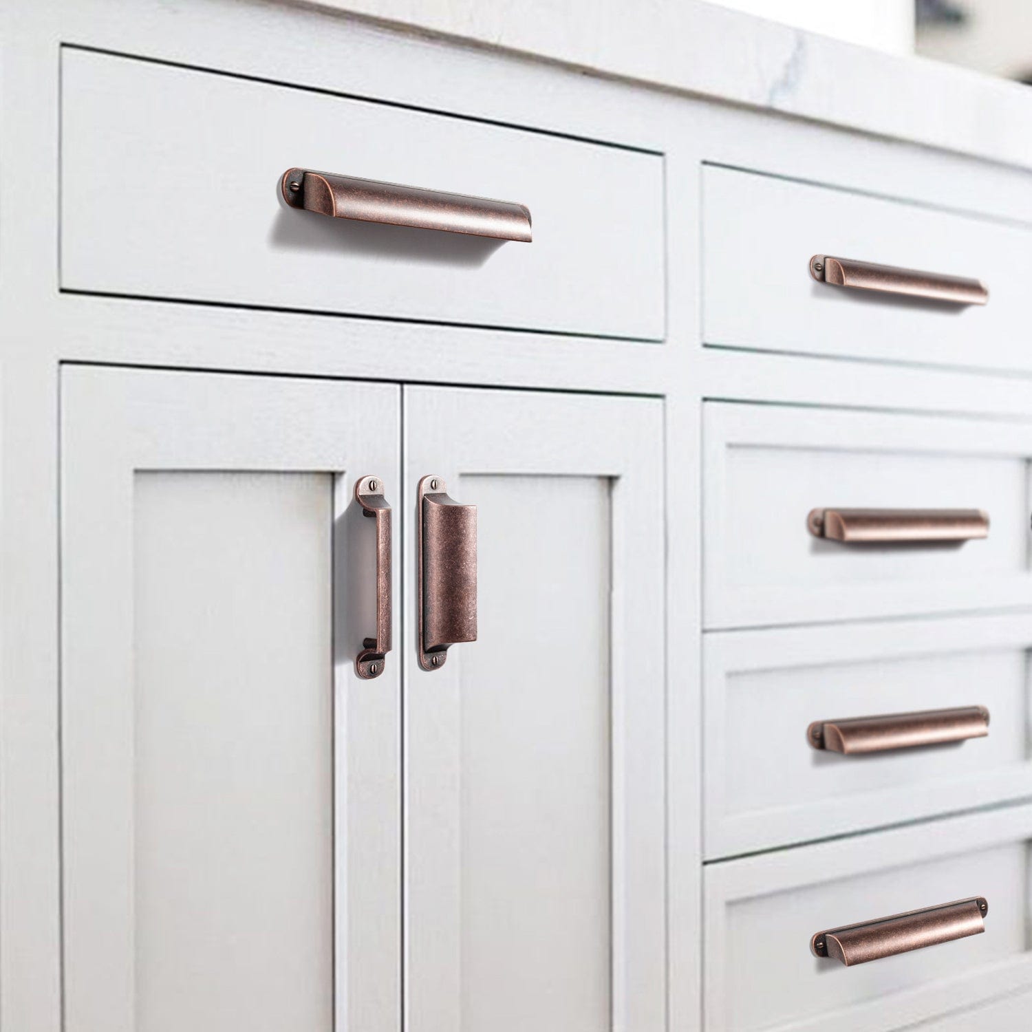 Goo-Ki Modern Multi-Color Cabinet Cup Pulls Bin Drawer Pull Stylish Hardware for Furniture Upgrades