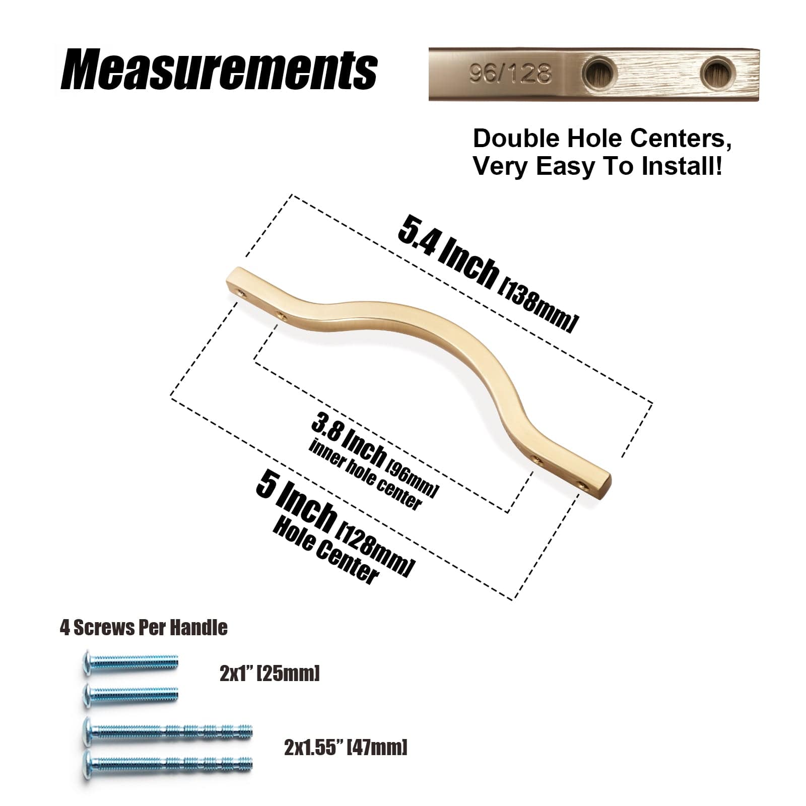 Goo-Ki Modern Wardrobe Cabinet Pulls Luxurious Drawer Pull Dual Mount