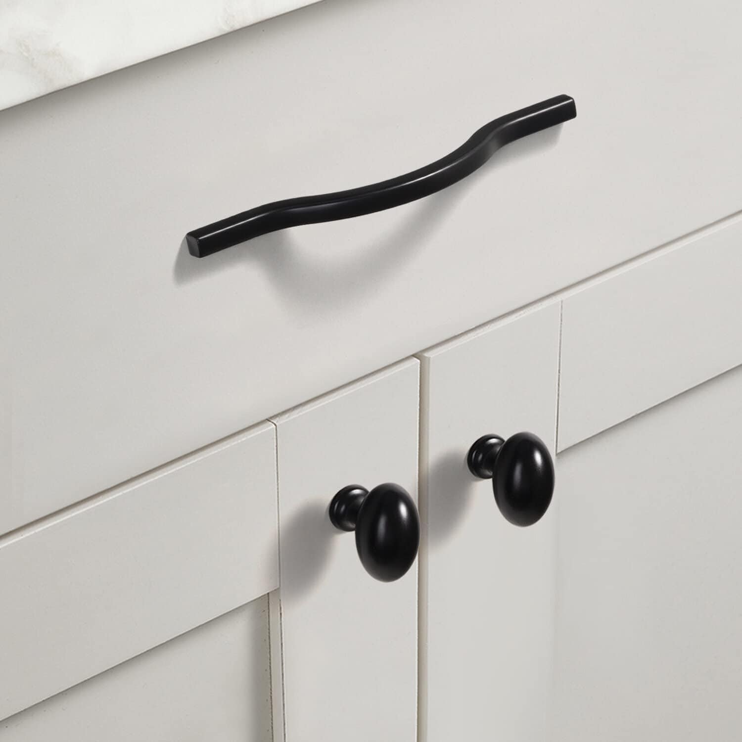 Goo-Ki Modern Wardrobe Cabinet Pulls Luxurious Drawer Pull Dual Mount 6 Pack