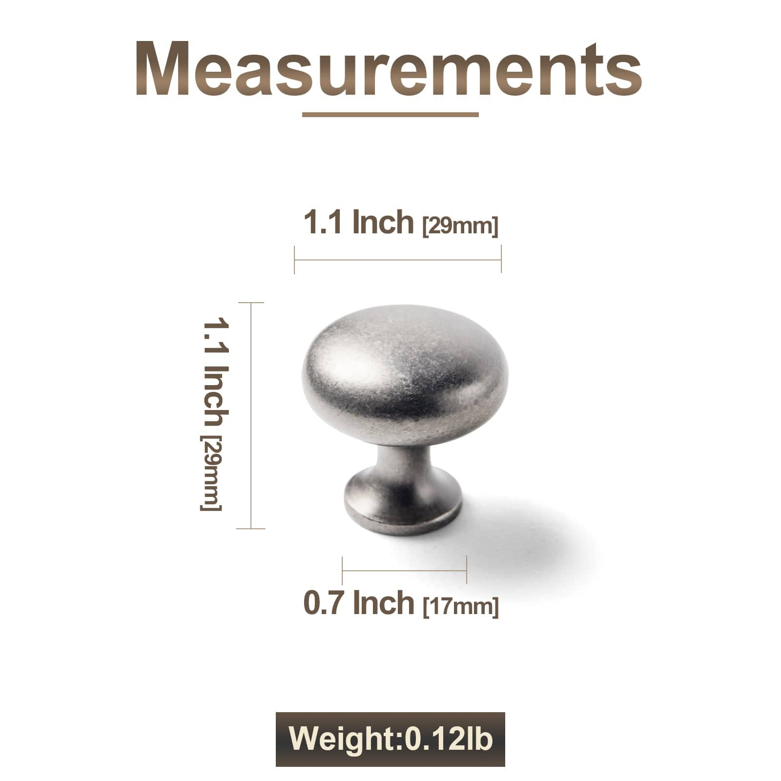 Goo-Ki Multi-colored Classic Drawer Knob Mushroom Round Cabinet Knob