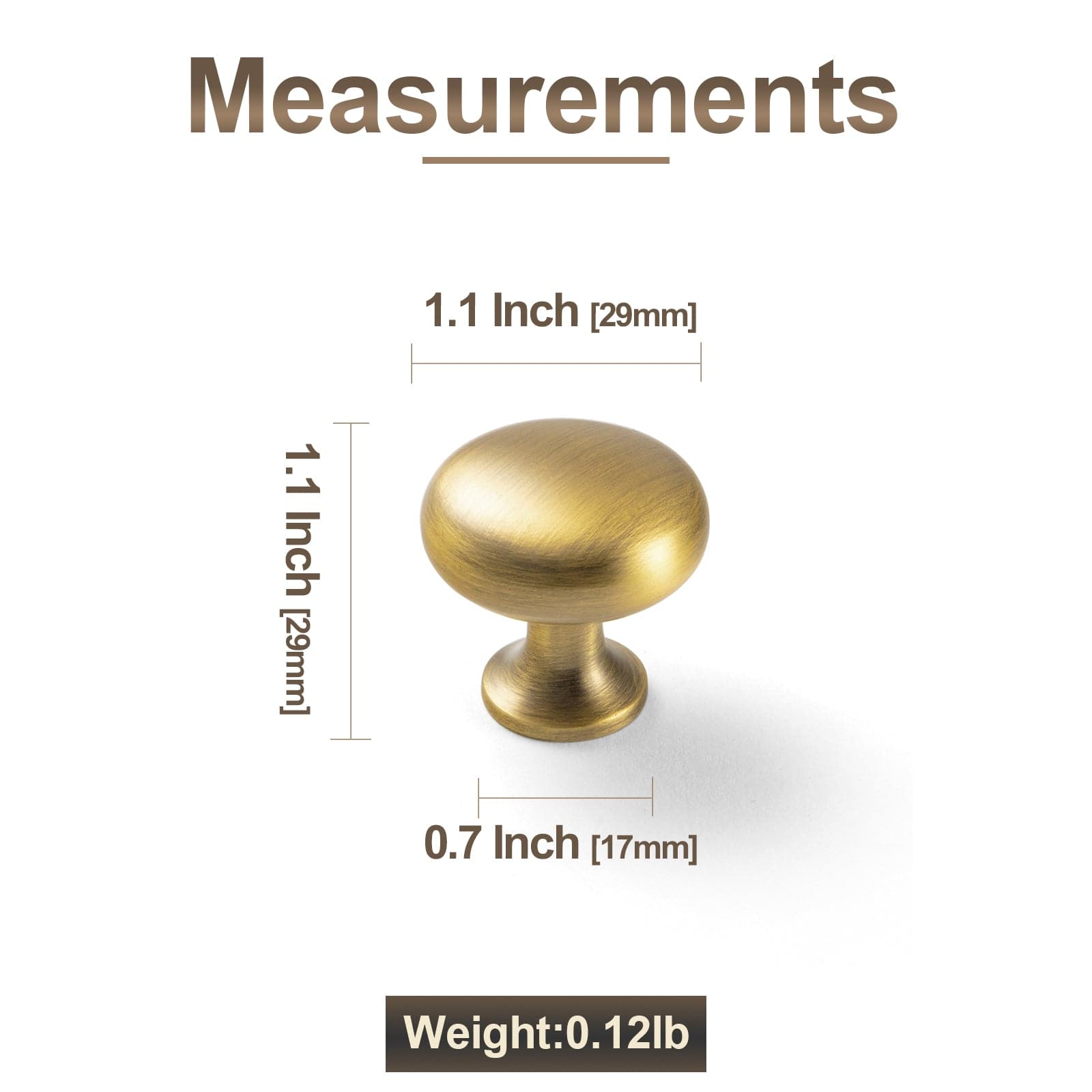Goo-Ki Multi-colored Classic Drawer Knob Mushroom Round Cabinet Knob