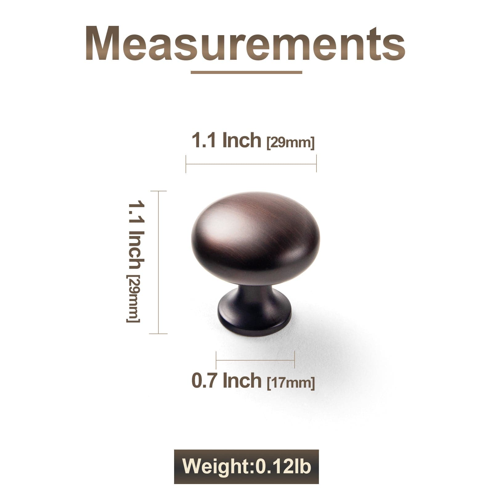 Goo-Ki Multi-colored Classic Drawer Knob Mushroom Round Cabinet Knob