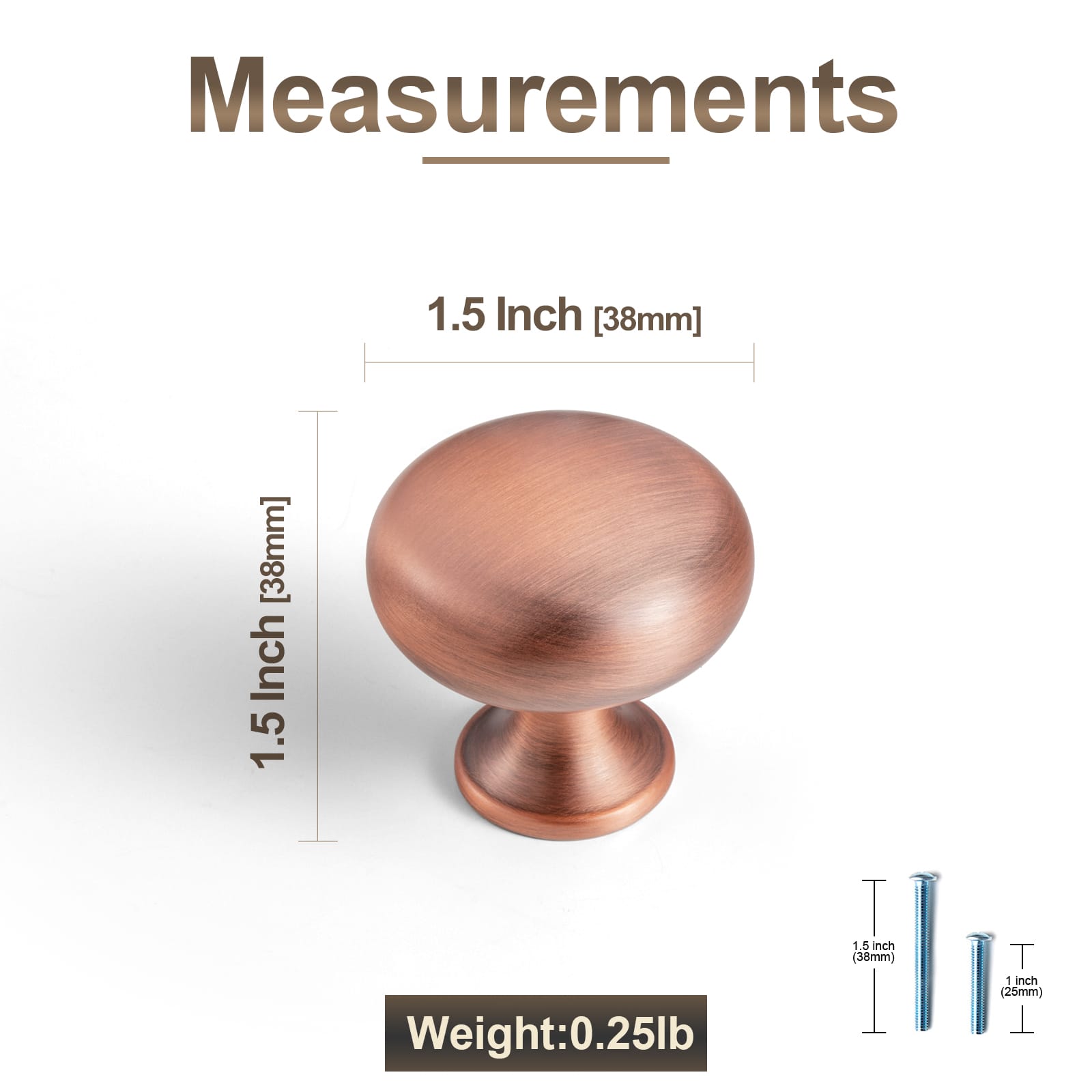 Goo-Ki Multi-colored Classic Drawer Knob Mushroom Round Cabinet Knob
