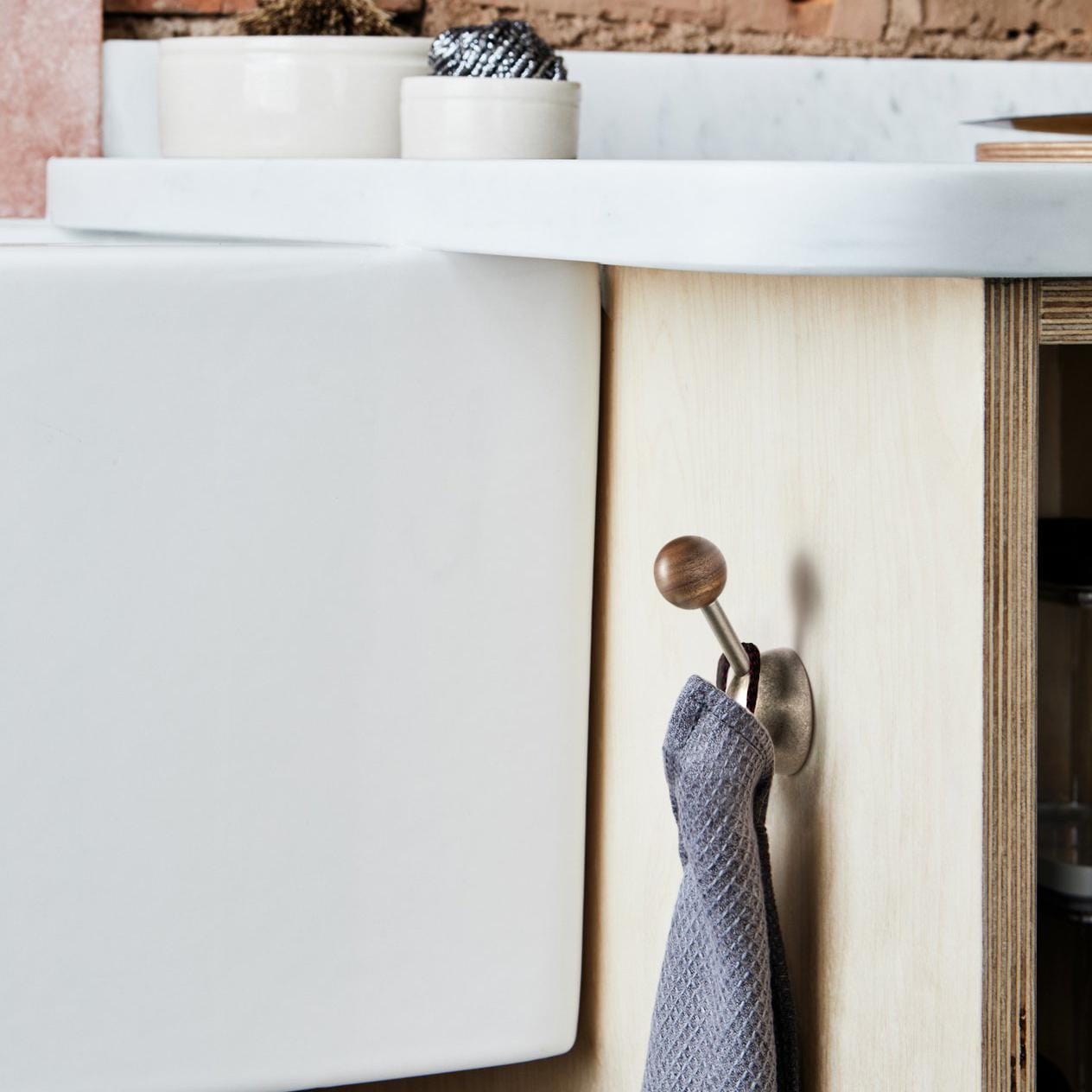 Goo-Ki Multifunctional Semicircle Black Walnut Coat Hook & Cabinet Hardware
