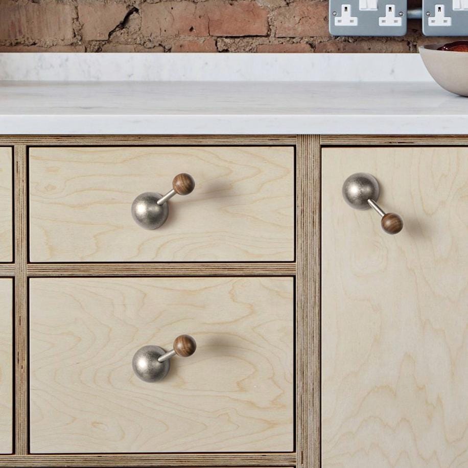 Goo-Ki Multifunctional Semicircle Black Walnut Coat Hook & Cabinet Hardware