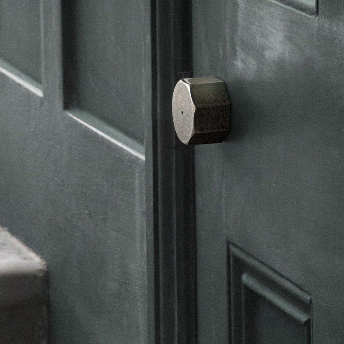 Octagonal Antique Silver Door Lock Security Rotatable Interior Keyless