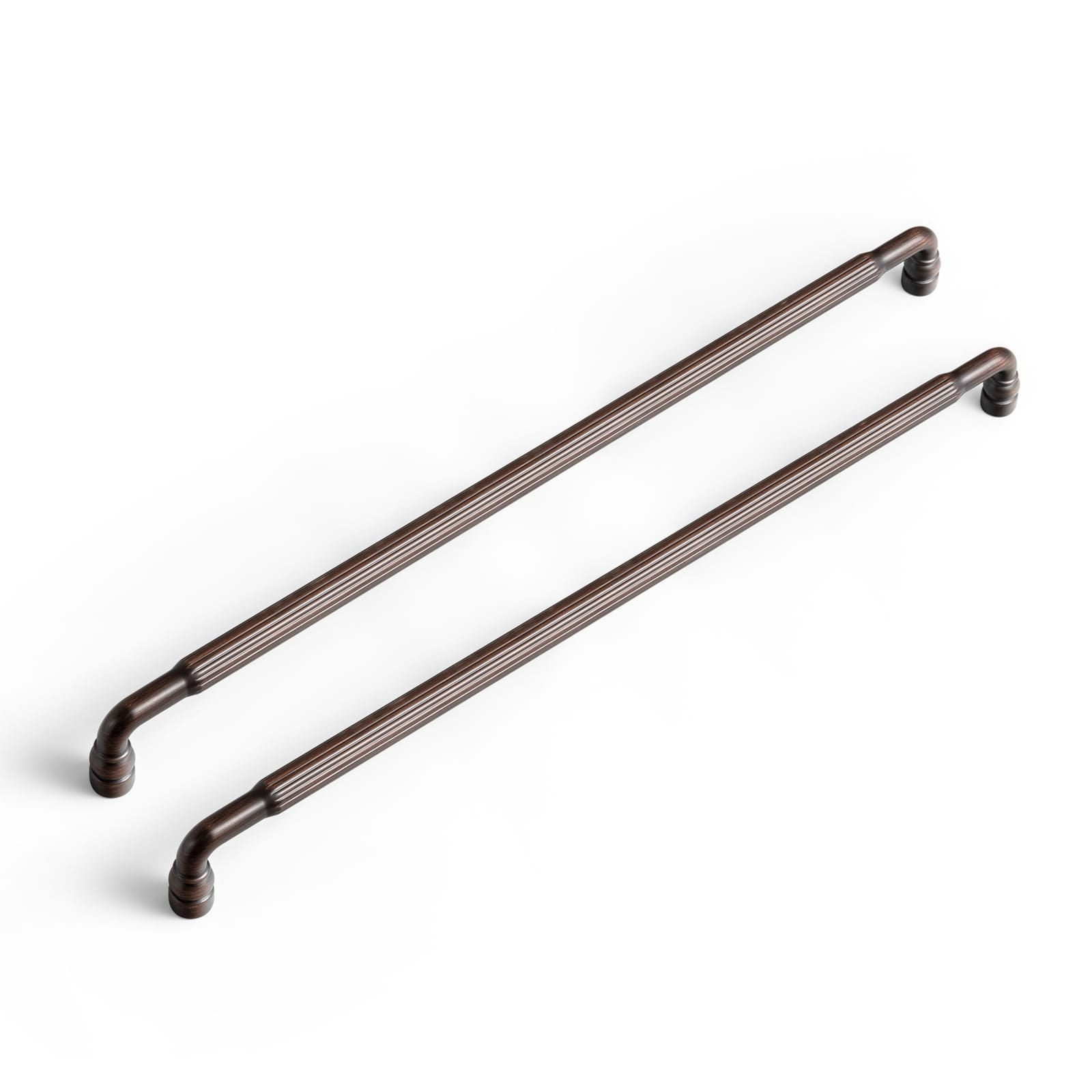 Goo-Ki Oil Rubbed Bronze / 12.6'' Hole Center / 6 Pack Industrial Decorative Cabinet Pulls Unique L-shaped Drawer Handles with Textured Grip