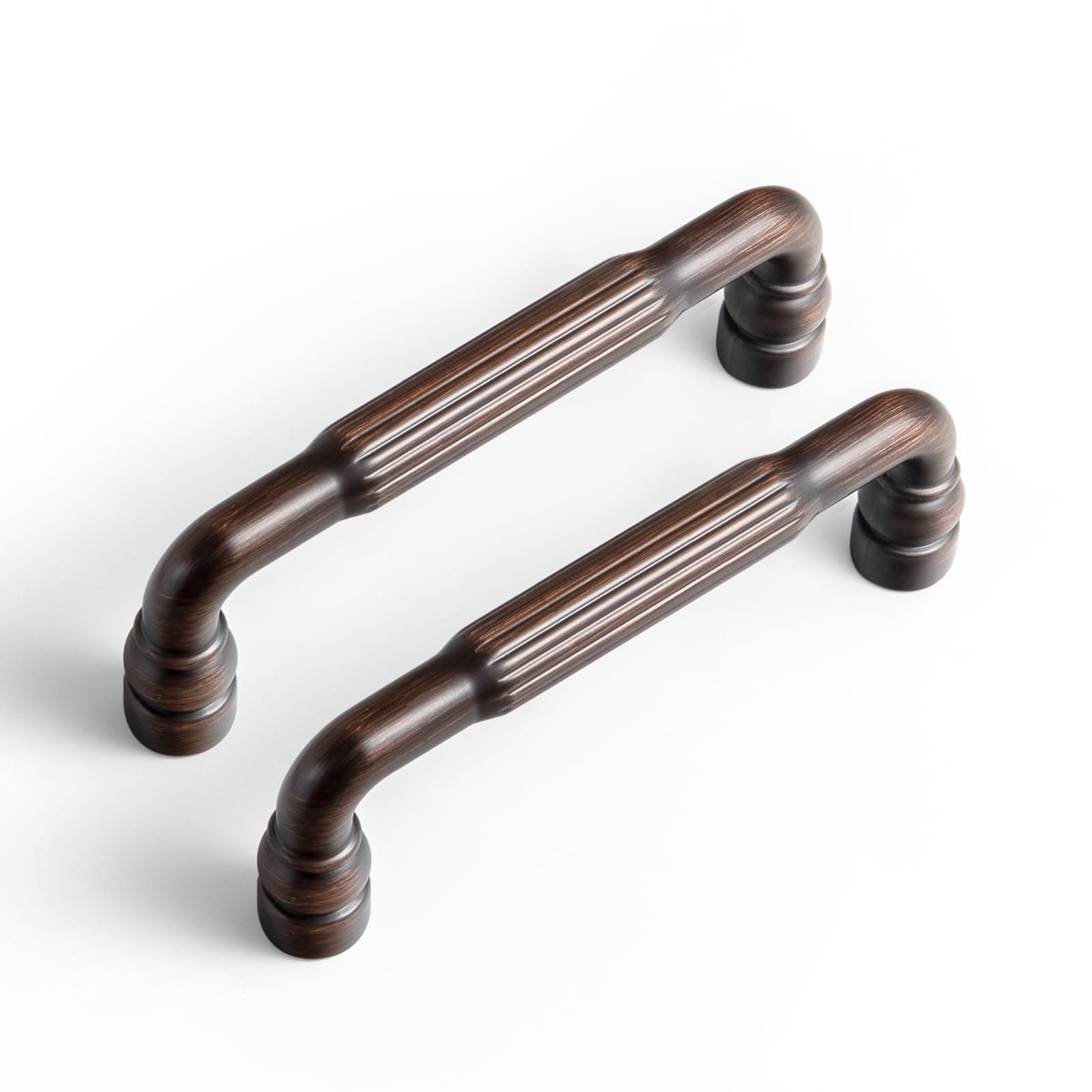 Goo-Ki Oil Rubbed Bronze / 3'' Hole Center / 6 Pack Industrial Decorative Cabinet Pulls Unique L-shaped Drawer Handles with Textured Grip