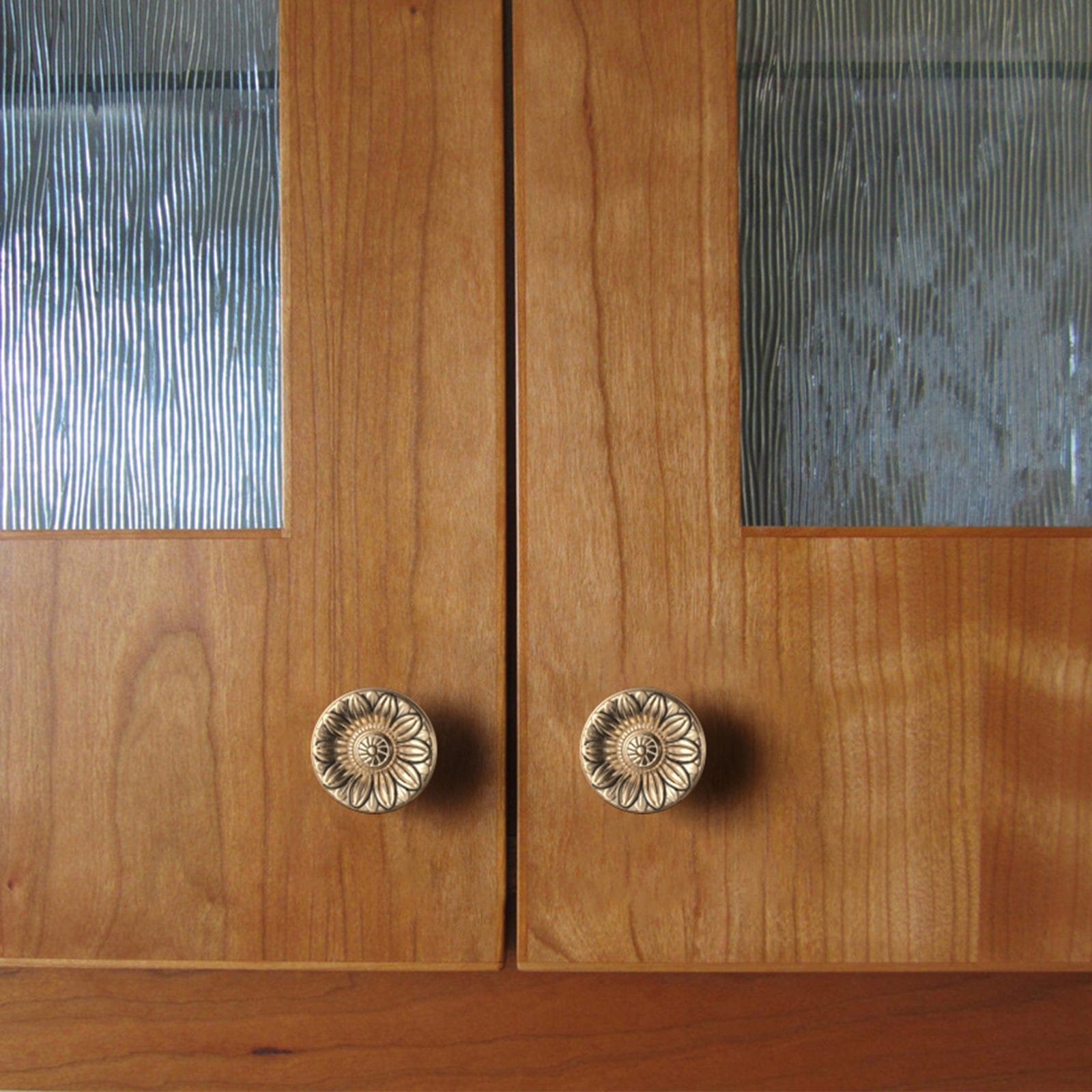 Goo-Ki Ornate Sunflower Embossed Cabinet Knobs Distressed Multi-Tone Zinc Alloy Furniture Hardware