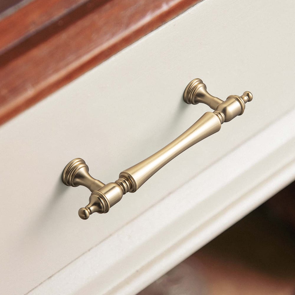 Goo-Ki Ornate Tapered Cabinet Handle with Sculpted Detailing Vintage Hardware for Kitchen