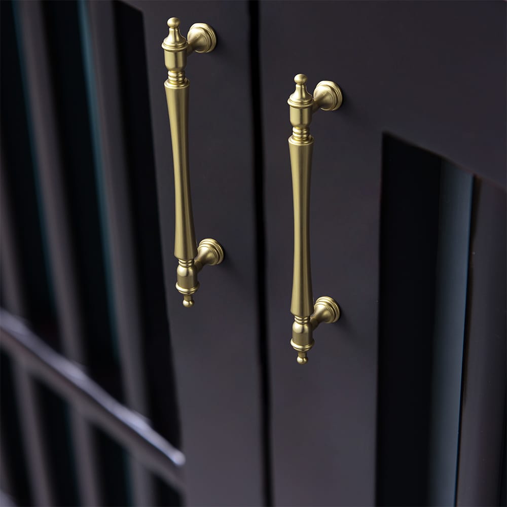 Goo-Ki Ornate Tapered Cabinet Handle with Sculpted Detailing Vintage Hardware for Kitchen