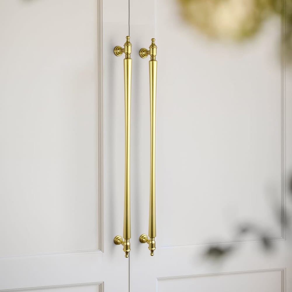 Goo-Ki Ornate Tapered Cabinet Handle with Sculpted Detailing Vintage Hardware for Kitchen