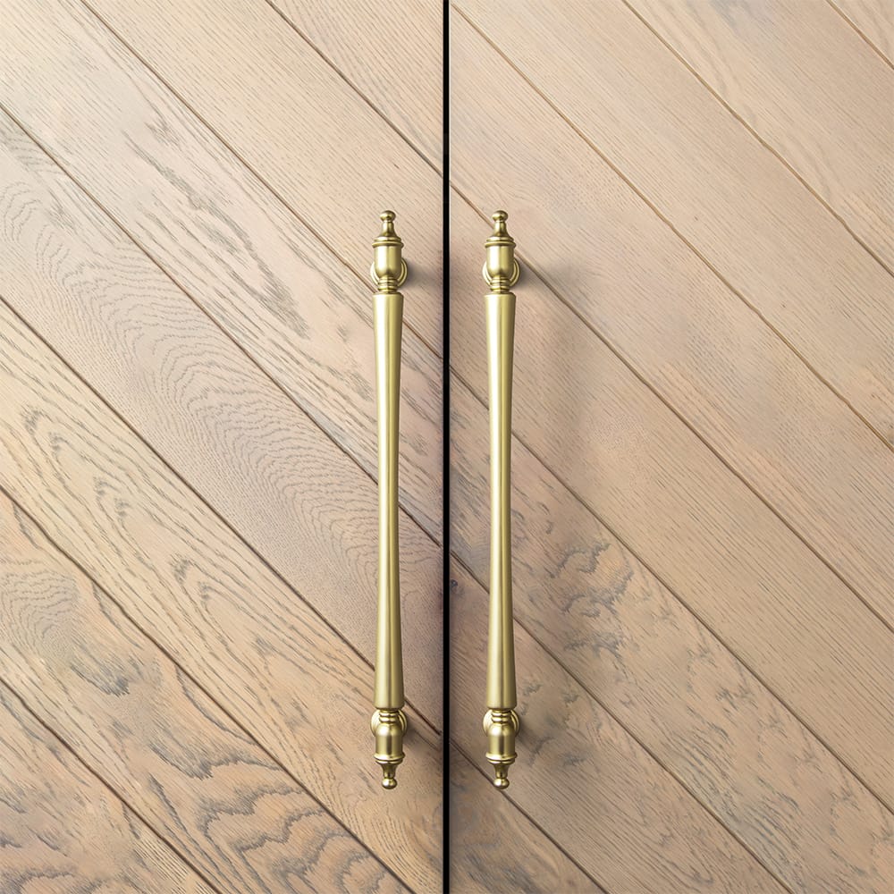 Goo-Ki Ornate Tapered Cabinet Handle with Sculpted Detailing Vintage Hardware for Kitchen