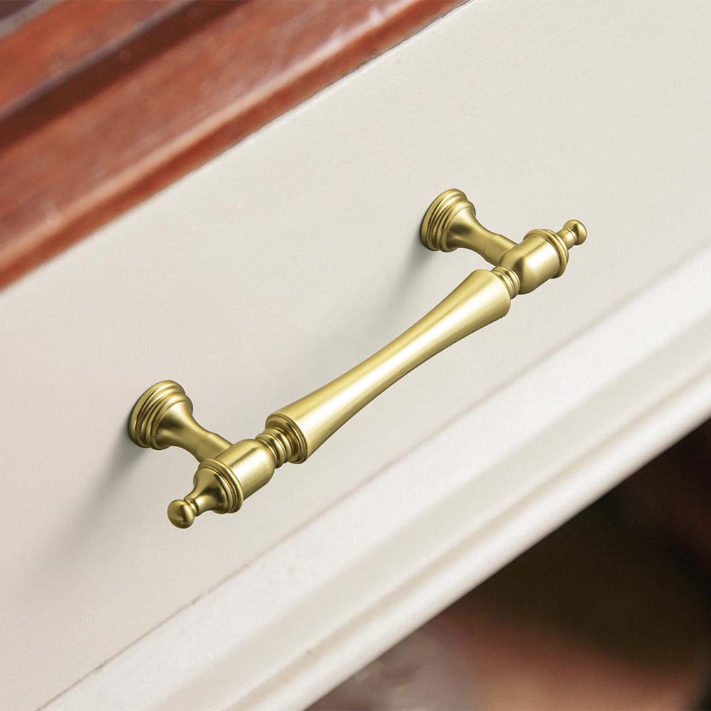 Goo-Ki Ornate Tapered Cabinet Handle with Sculpted Detailing Vintage Hardware for Kitchen